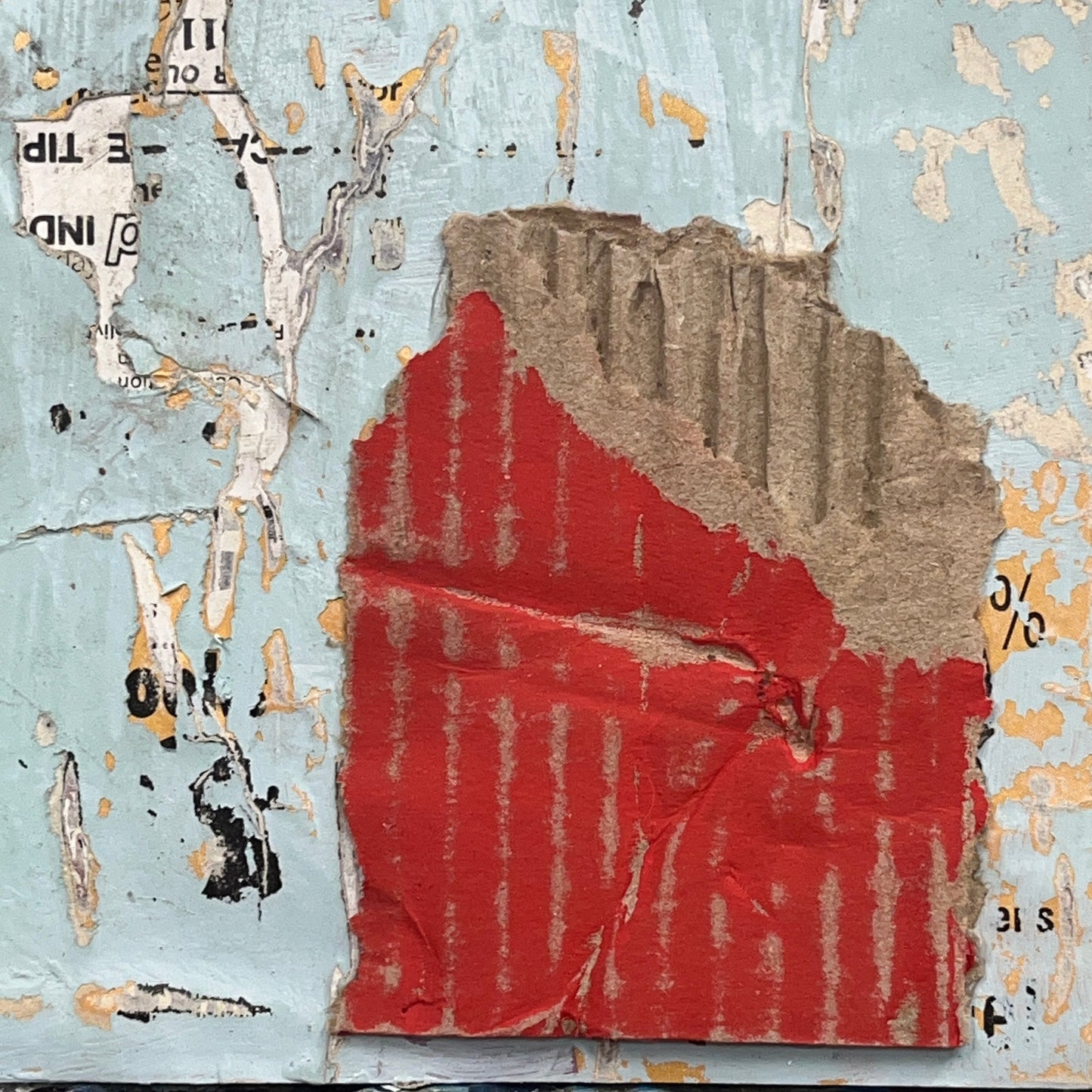 Original Framed Mixed Media Modern Art Collage Painting 12x18 "Lineage"