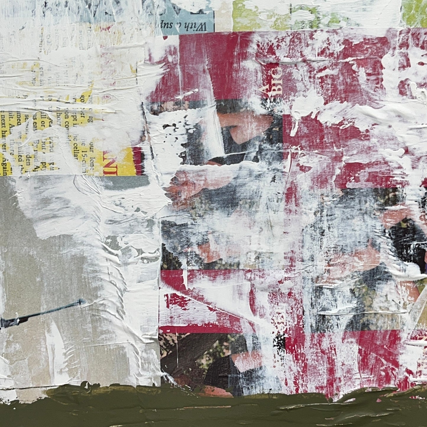 Original Mixed Media Abstract Modern Art Painting 18x24 "Freeport Journal"