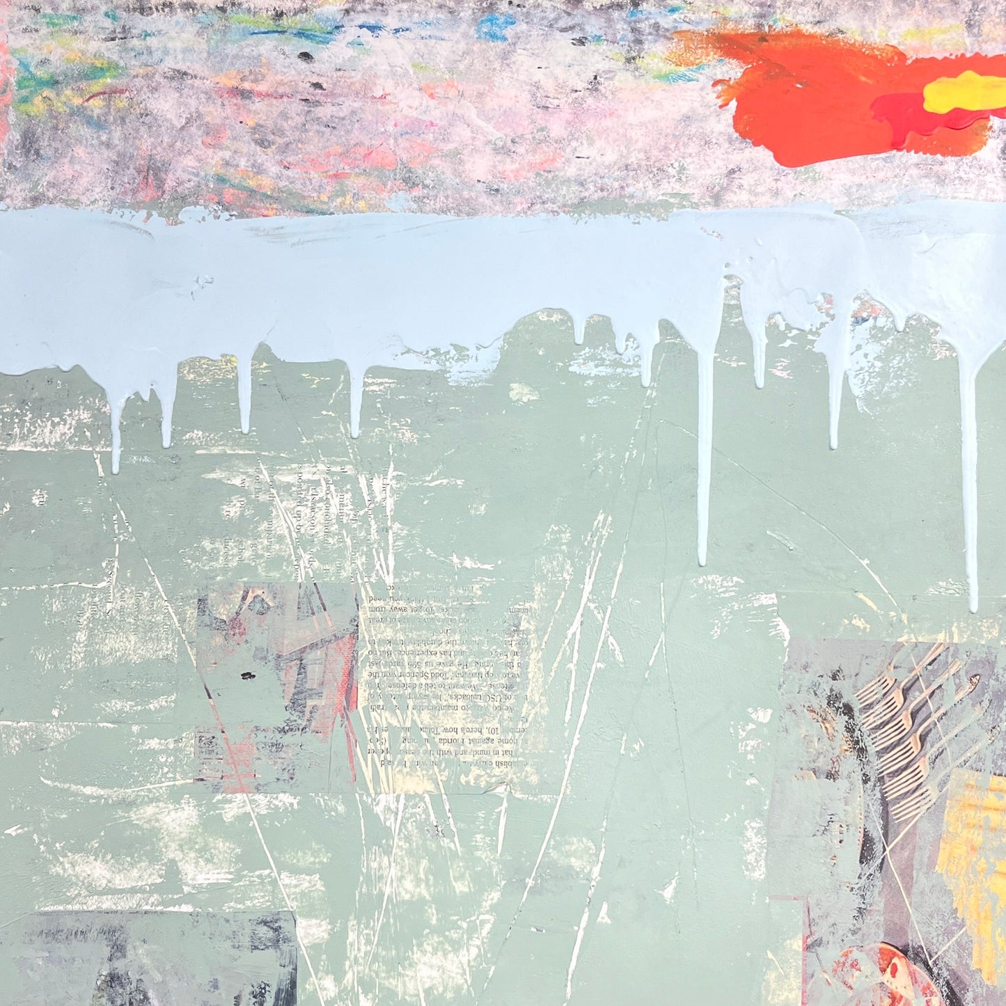 Original Mixed Media Abstract Modern Art Painting 18x24 "Plinth" Signed