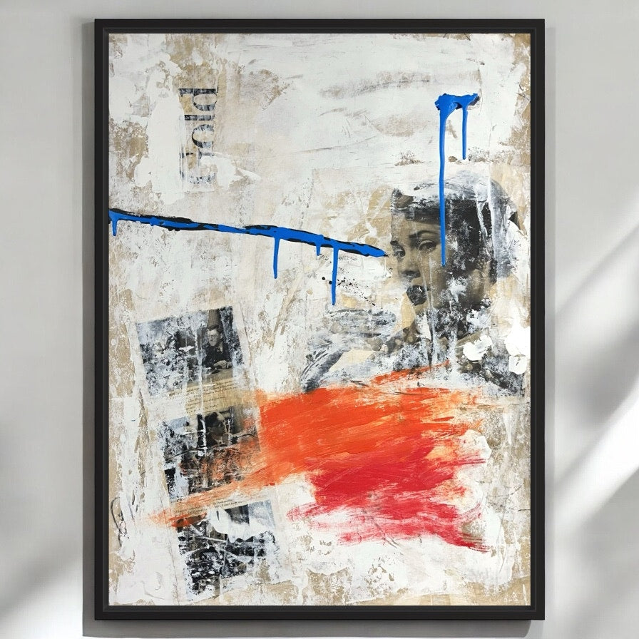Original Mixed Media Abstract Modern Art Painting 18x24 "Gold" Signed