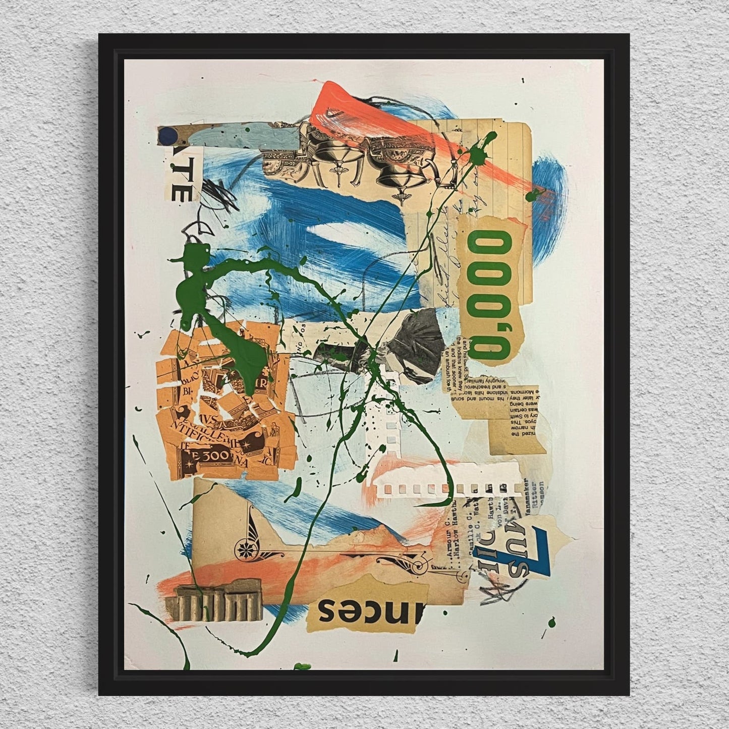 Original Mixed Media Abstract Art Collage 11x14 “Jealous Physics" Signed