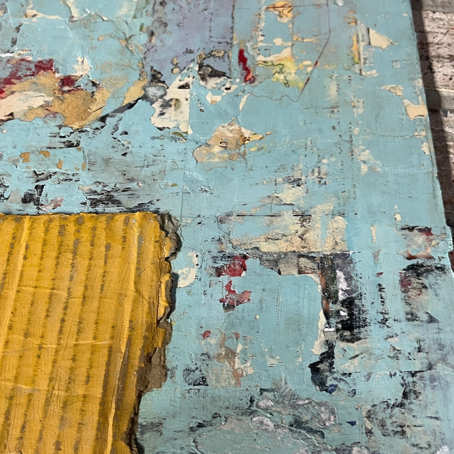 Original Mixed Media Abstract Art Collage Painting 11x14 "Externality"