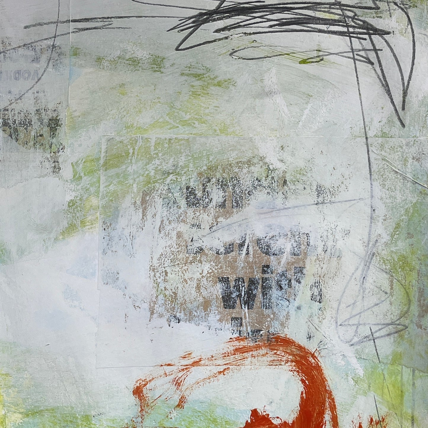 Original Mixed Media Abstract Modern Art Painting 18x24 "Athetosis" Signed