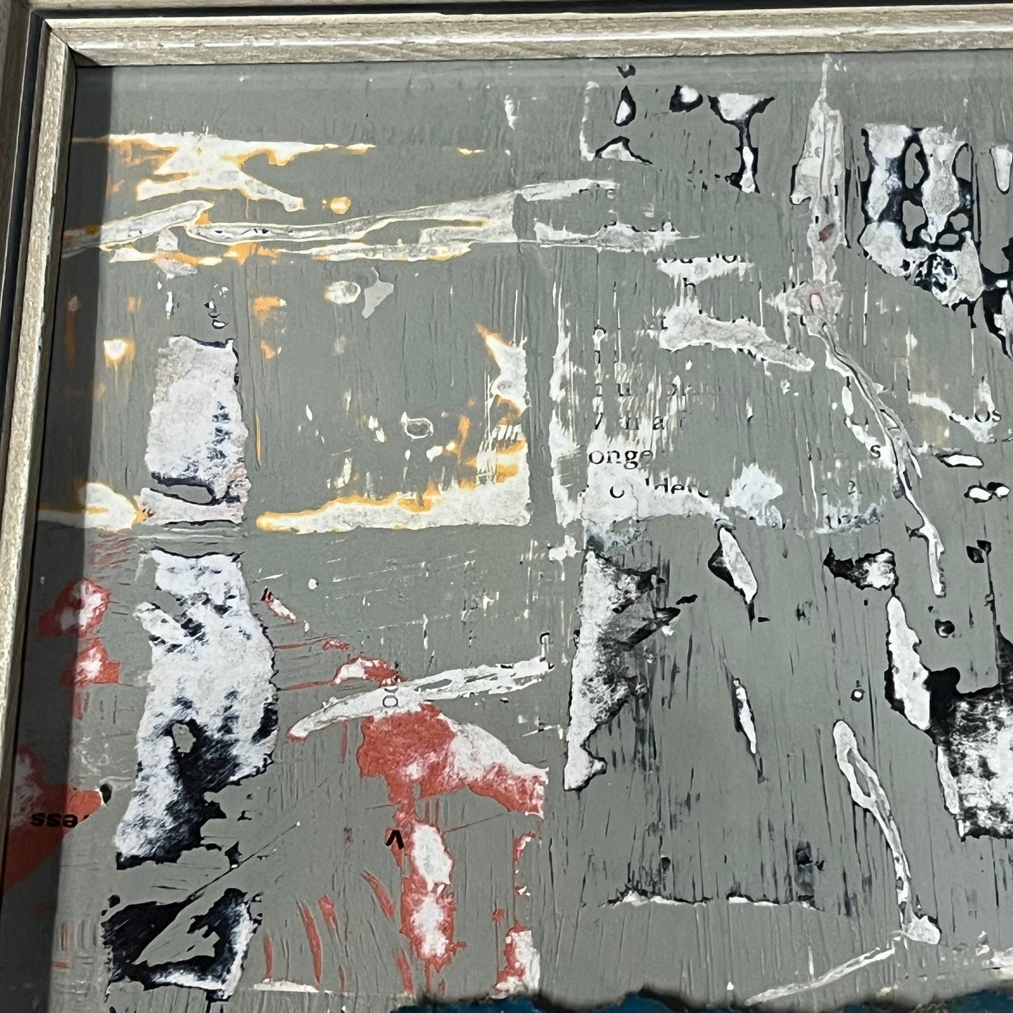 Original Framed Mixed Media Contemporary Art Collage 6x11 "Hallway"