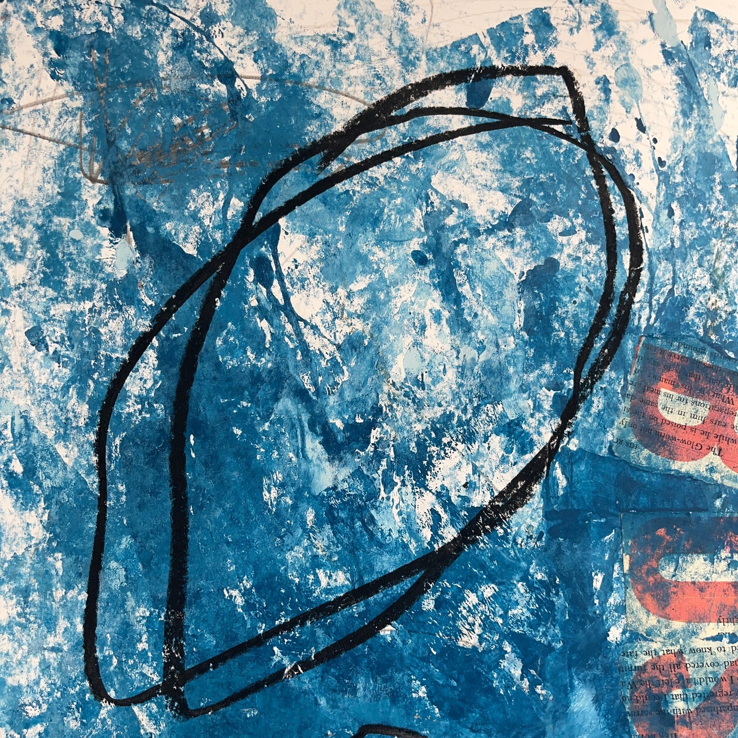 Original Mixed Media Abstract Modern Art Painting 18x24 "BUS" Signed