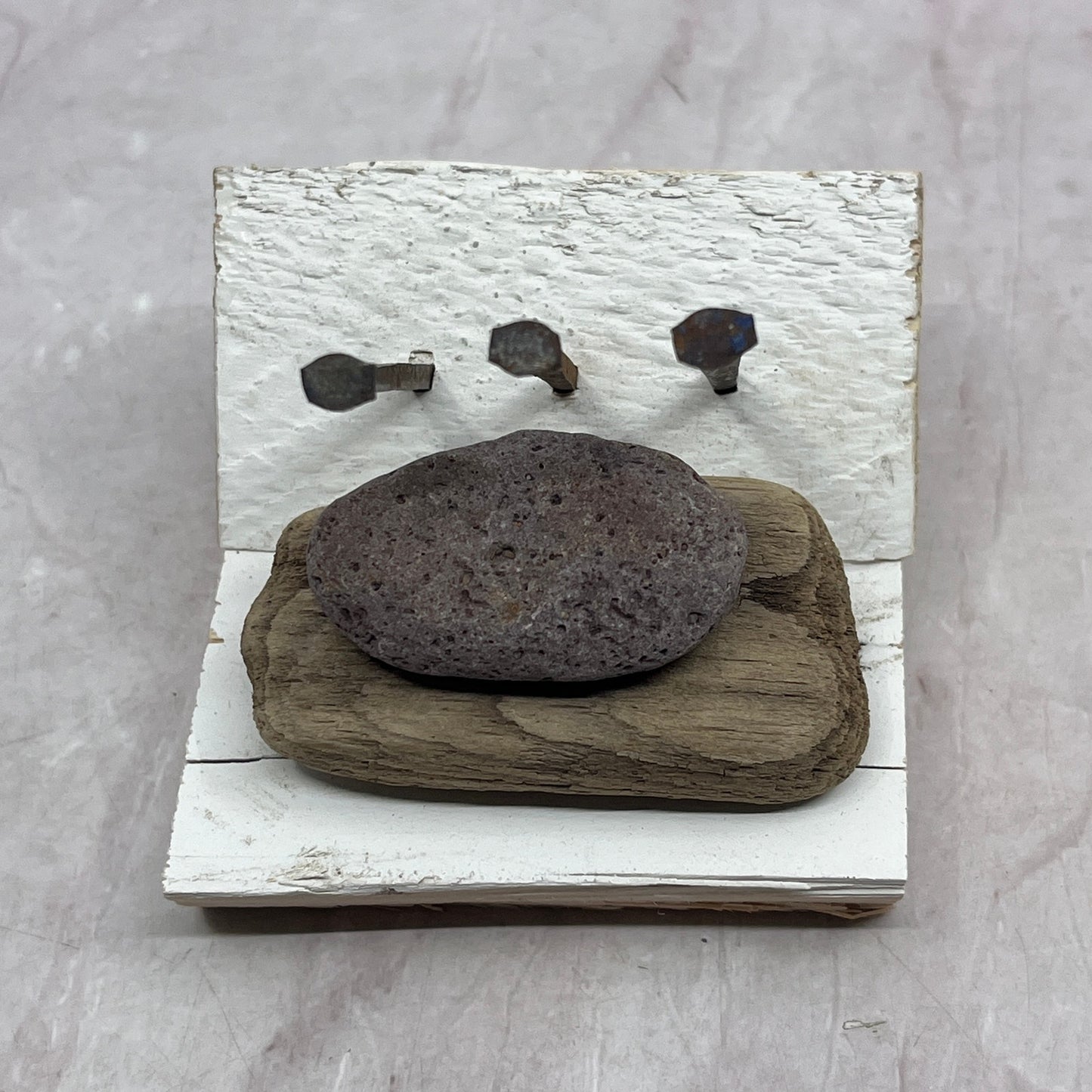Original Minimalist Art Assemblage Sculpture 3x3x3 "North Shore Fractals #1"