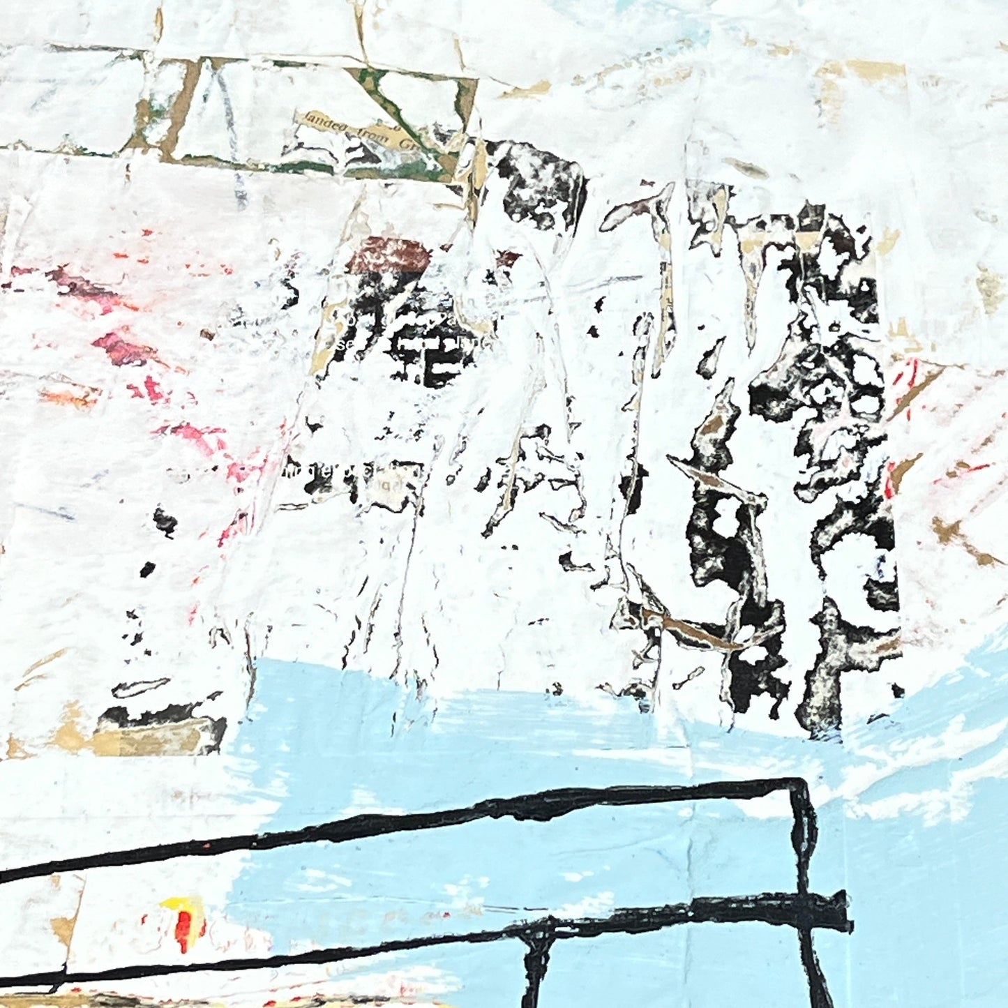 Original Framed Mixed Media Modern Art Collage Painting 12x18 "Obumbrate"