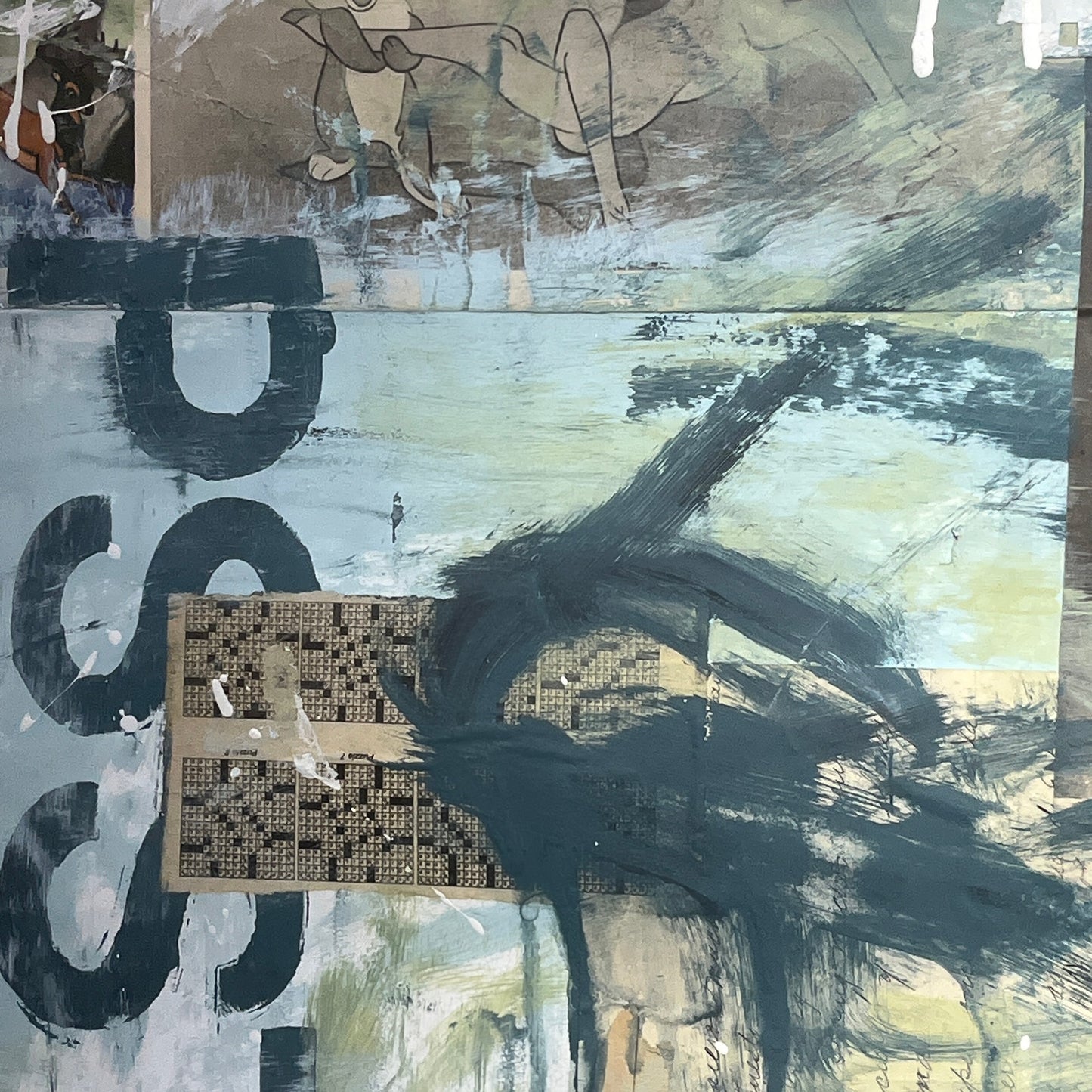 Original Mixed Media Abstract Modern Art Painting 24x36 "Whispering Gift" Signed