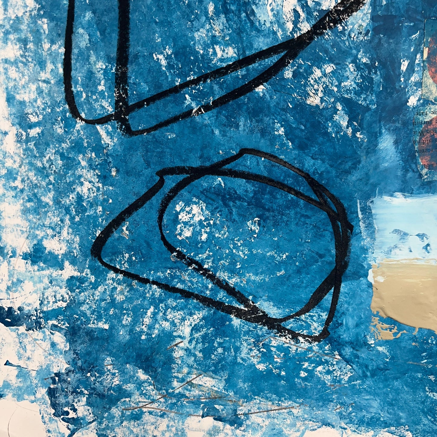 Original Mixed Media Abstract Modern Art Painting 18x24 "BUS" Signed