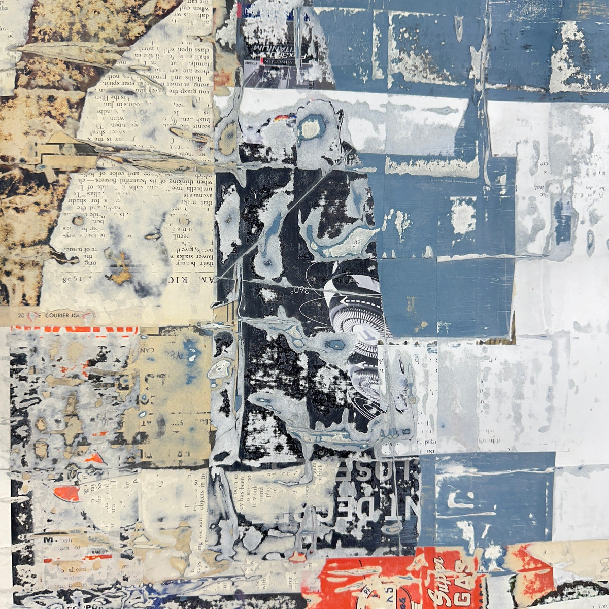Original Mixed Media Modern Art Collage Painting 18x24 "Autography" Signed