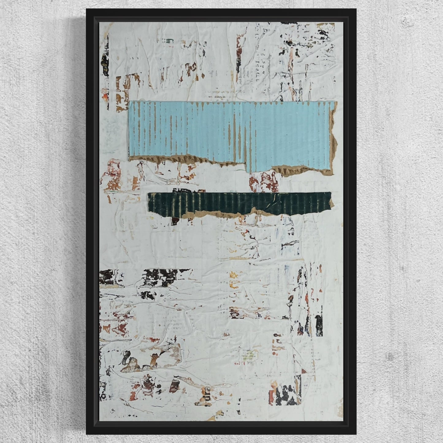 Original Framed Mixed Media Modern Art Collage Painting 12x18 "Flora"