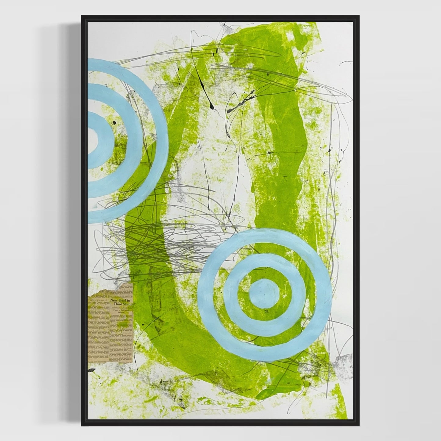 Original Mixed Media Abstract Modern Art Painting 24x36 "Third Slump" Signed