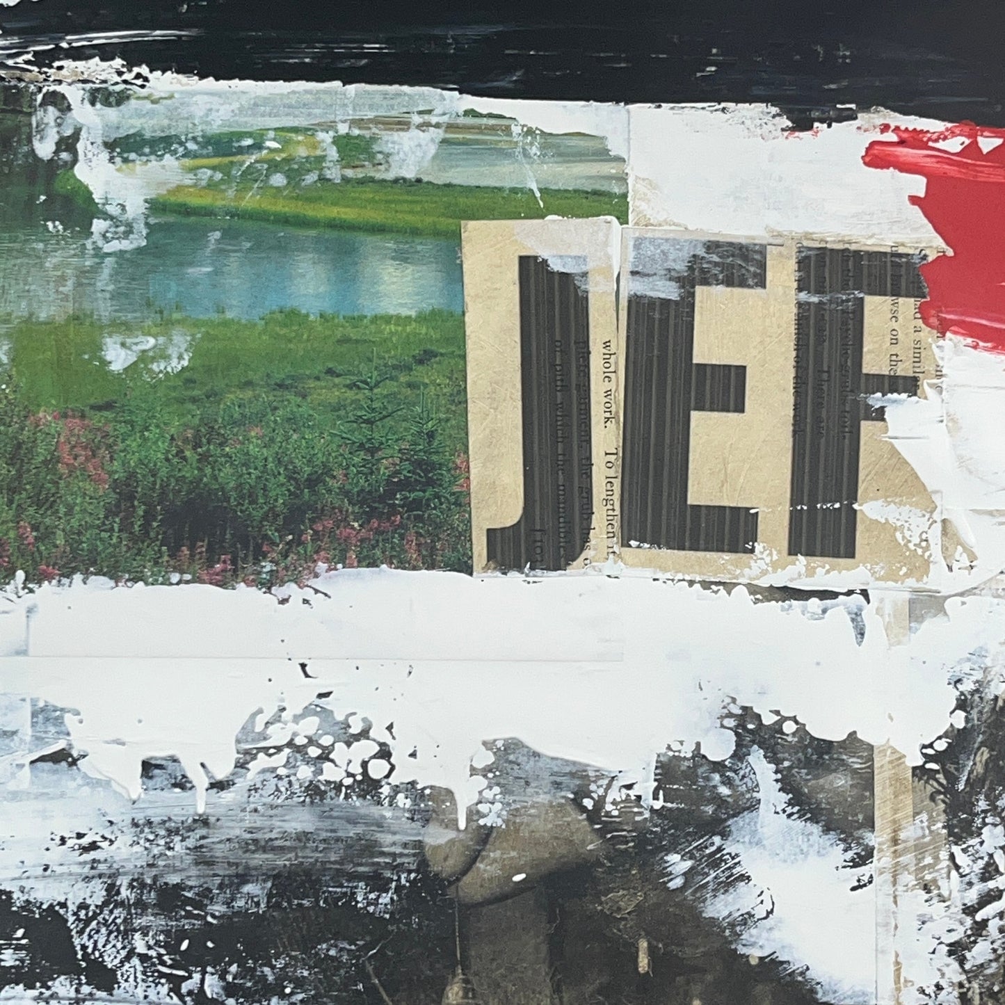 Original Mixed Media Abstract Modern Art Painting 24x36 "Jef" Signed