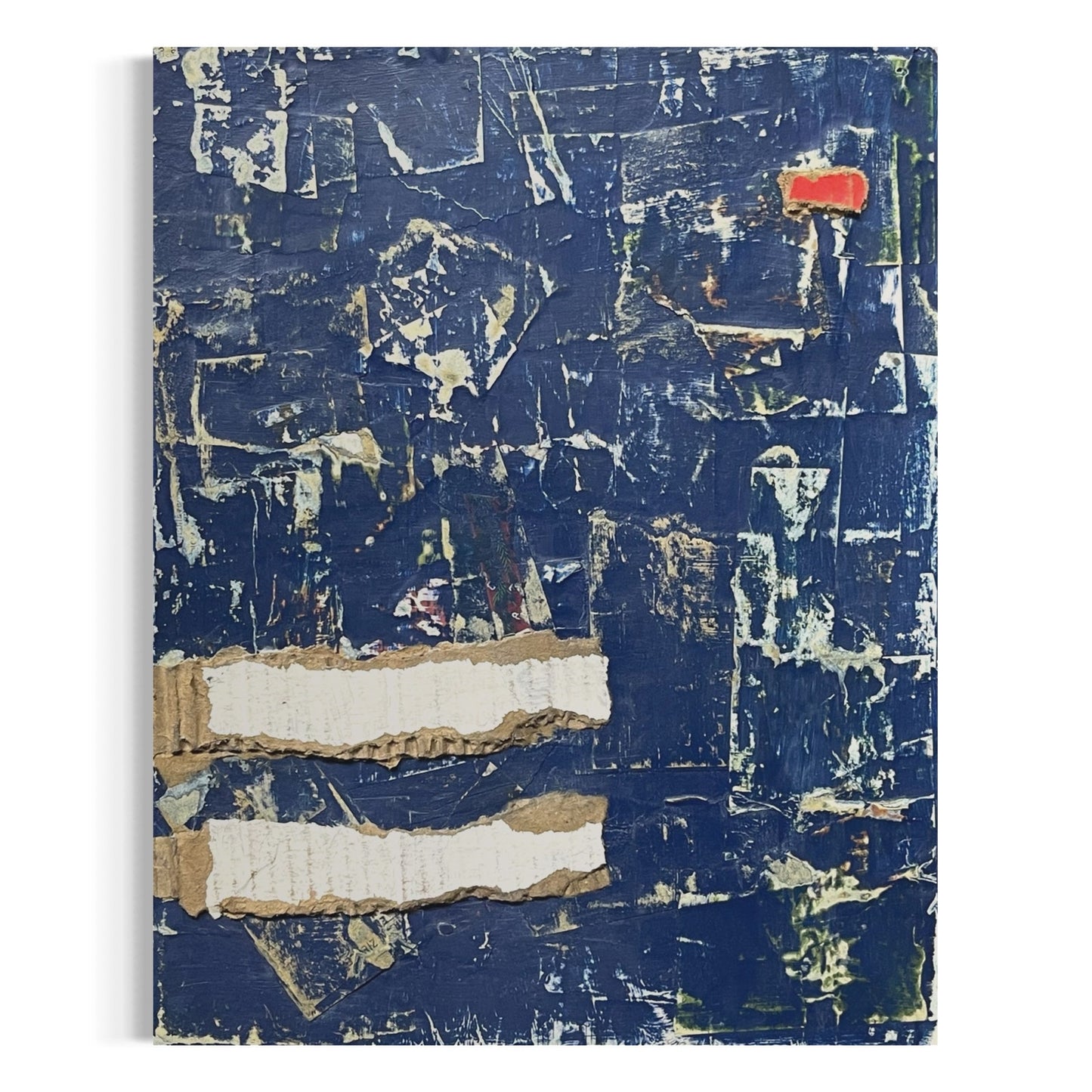 Original Mixed Media Abstract Art Collage Painting 11x14 "Zinc"