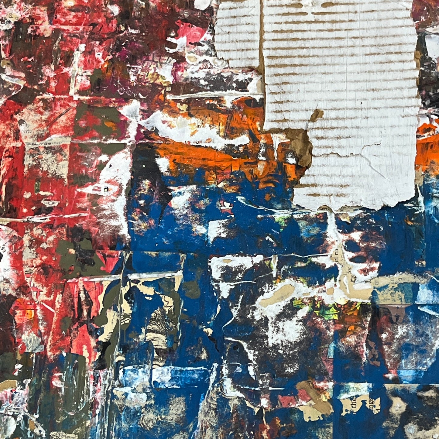 Original Framed Minimalist Modern Art Collage Painting 12x18 "lappet"