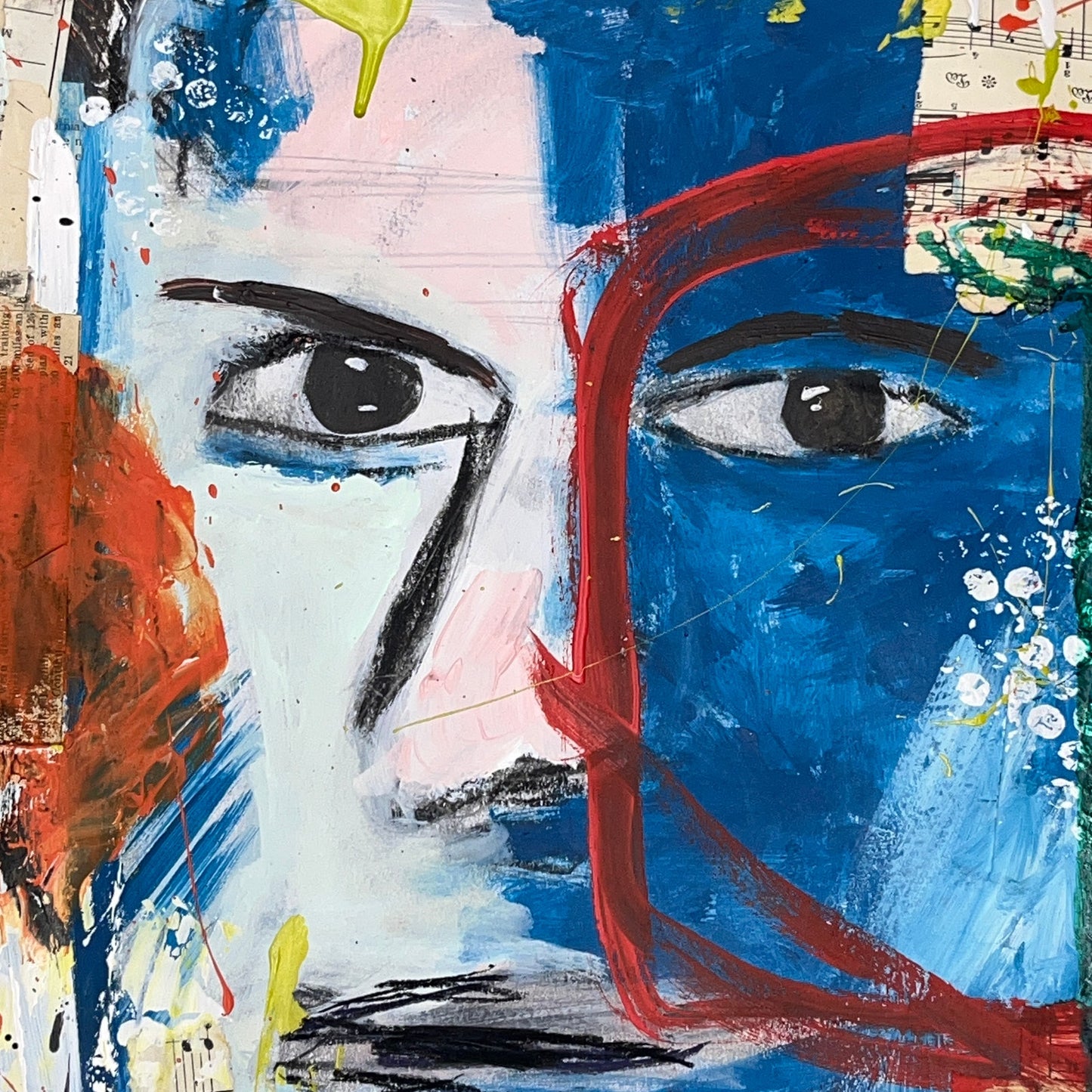 Original Mixed Media Abstract Art Painting 18x24 “Exhibition" Signed