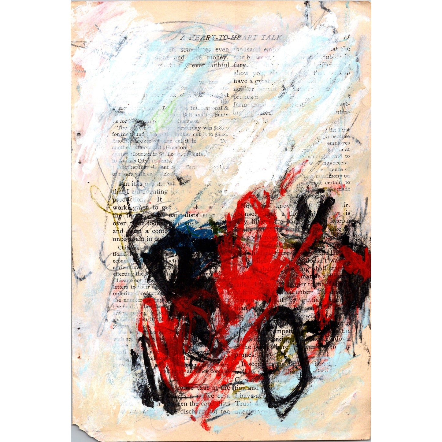 Original Abstract Modern Art Painting on Paper from 1902 Magazine #30 Signed