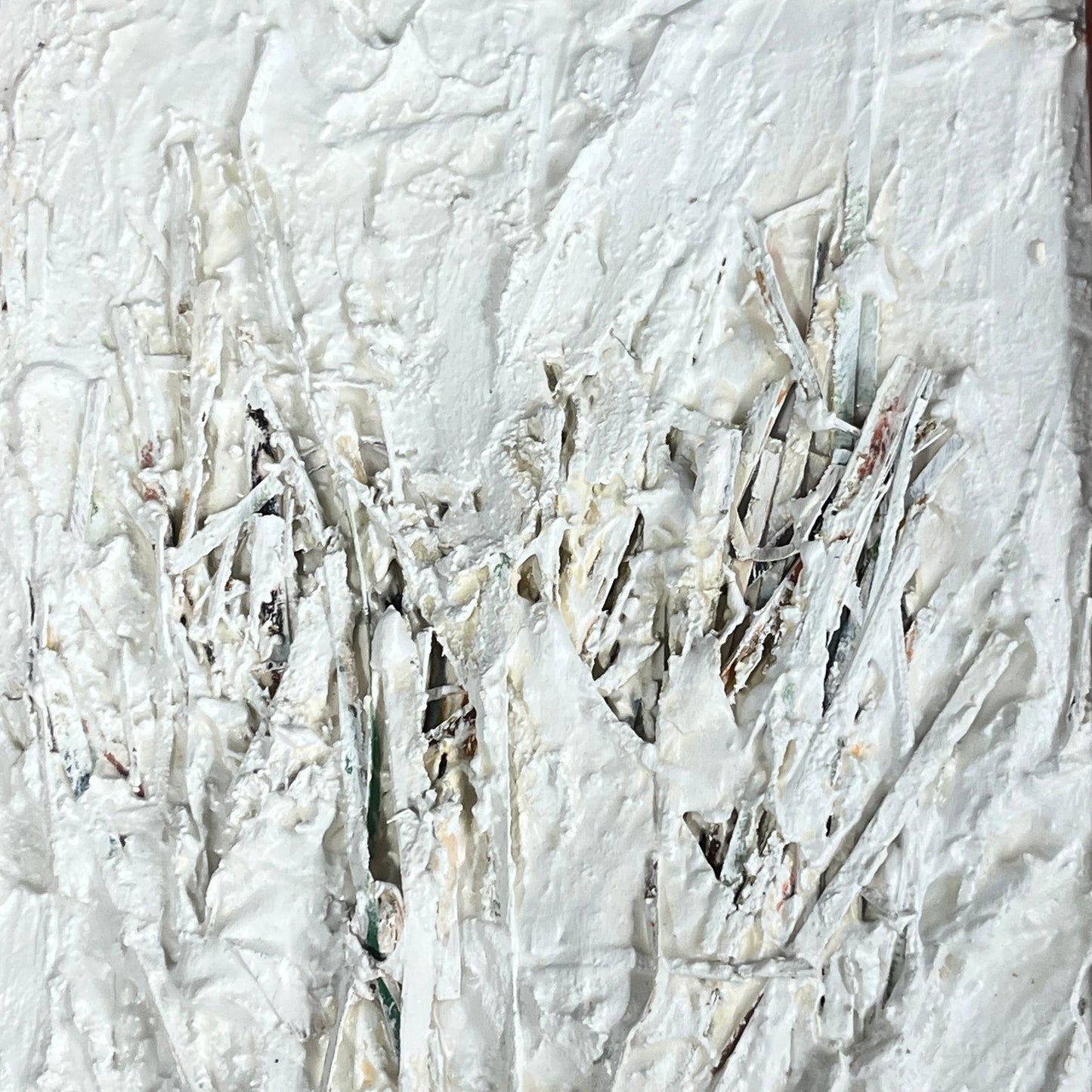 Original Framed Minimalist Abstract Art Painting Collage 6x10 "Vasculature #2"