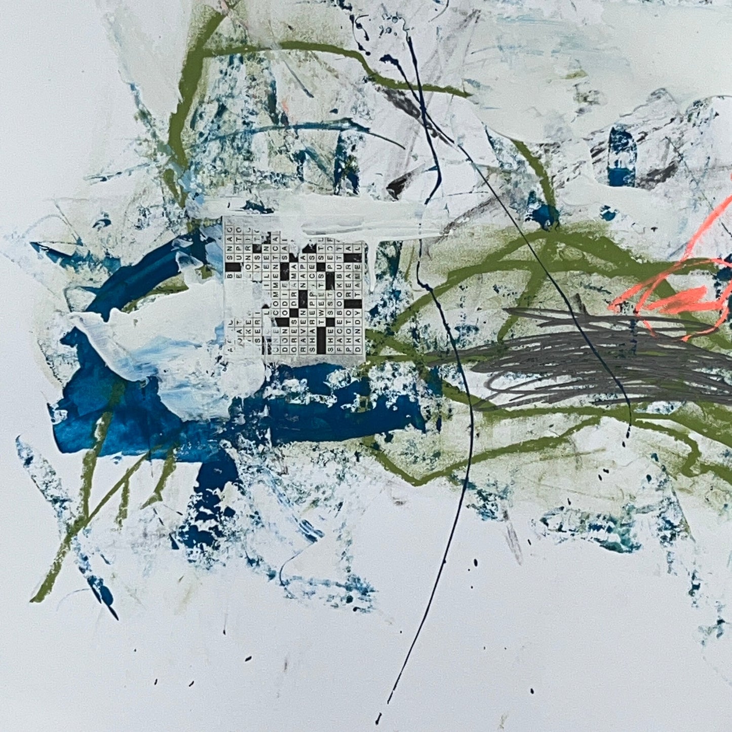 Original Mixed Media Abstract Modern Art Painting 18x24 "Shuck" Signed