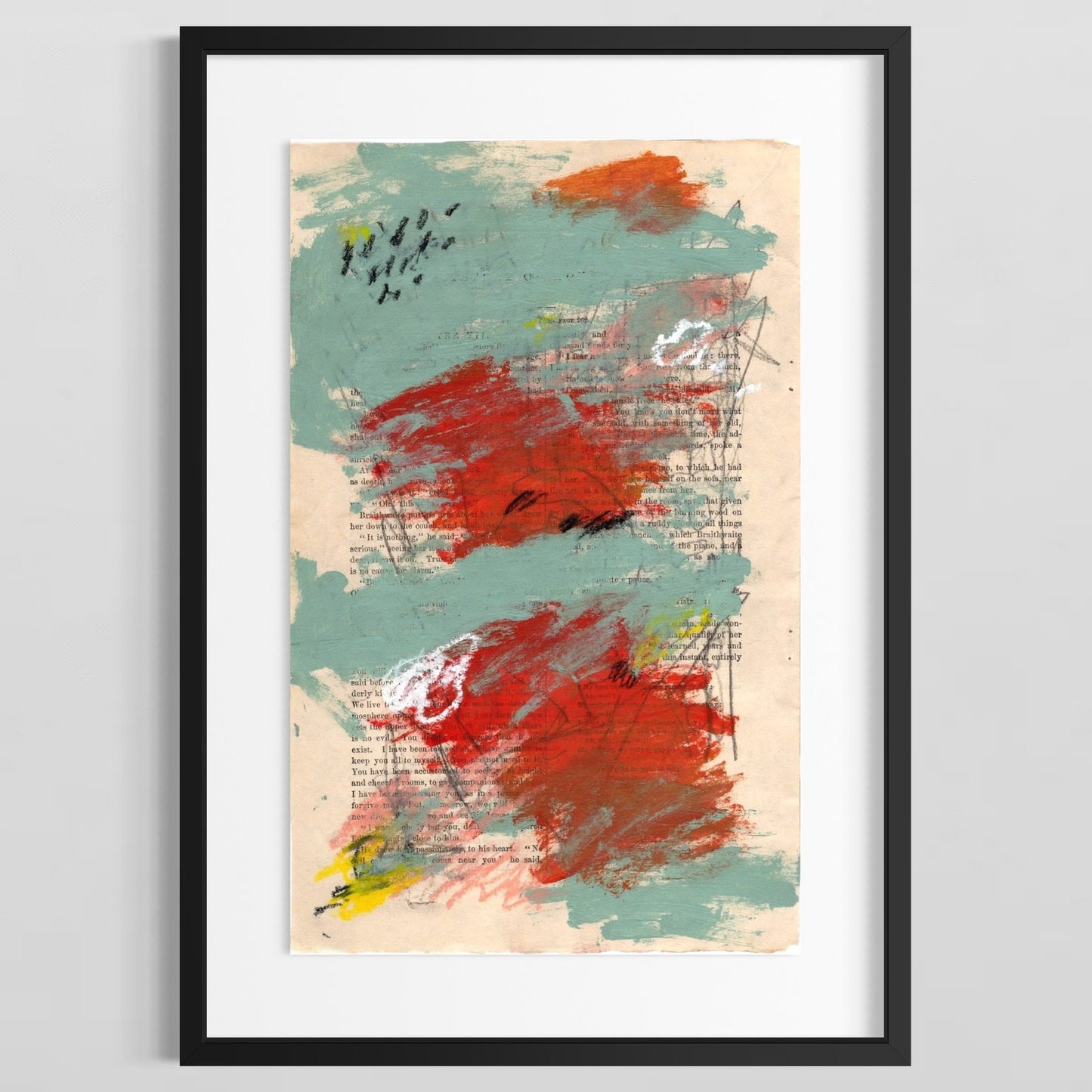 Original Abstract Modern Art Painting on Paper from 1878 Magazine #2 Signed