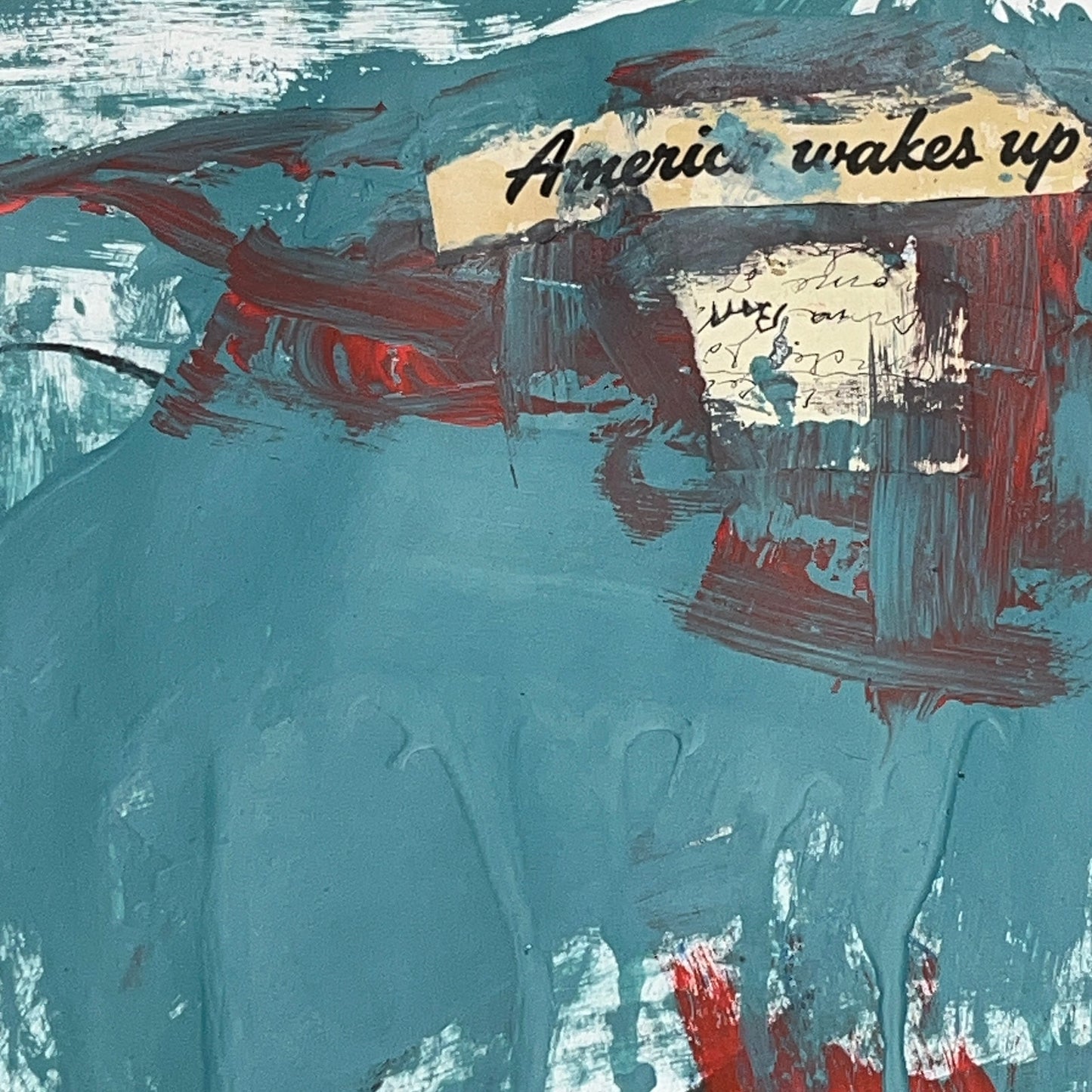 Original Mixed Media Abstract Art Painting 18x24 “America Wakes Up" Signed
