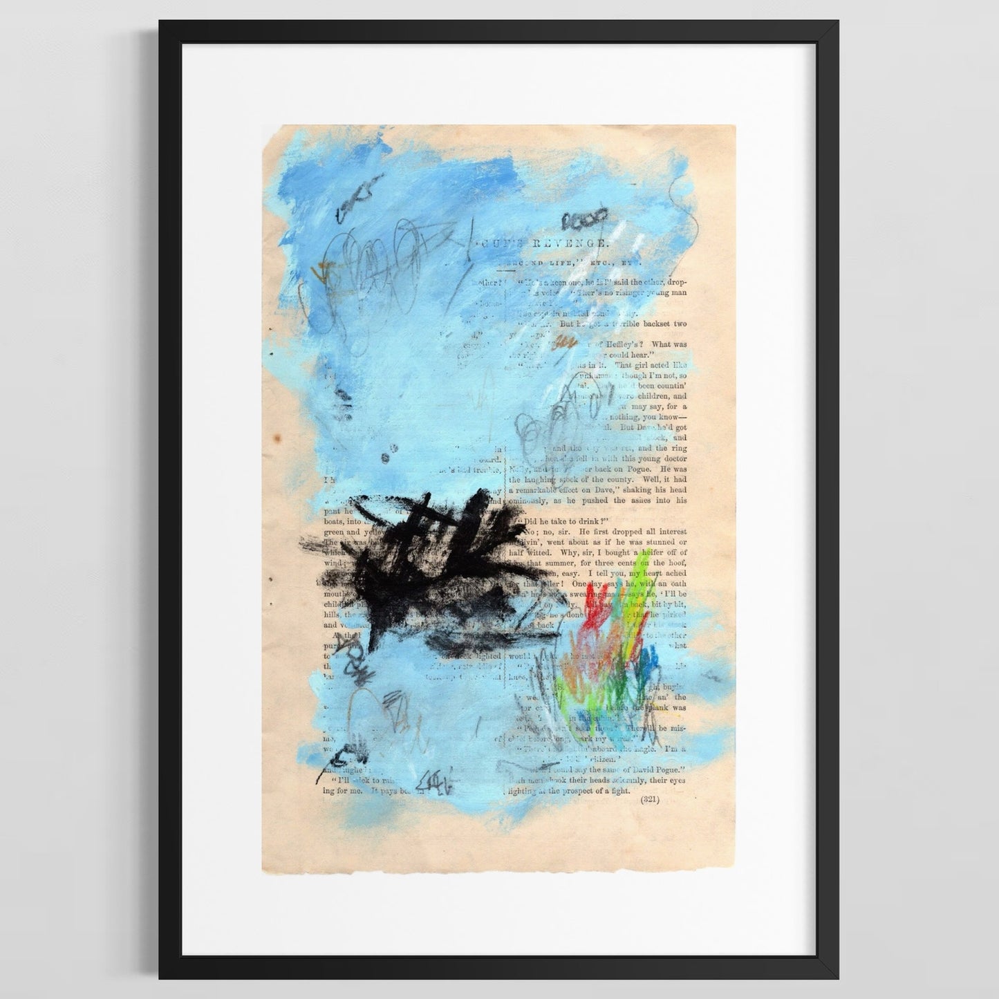 Original Abstract Modern Art Painting on Paper from 1878 Magazine #10 Signed