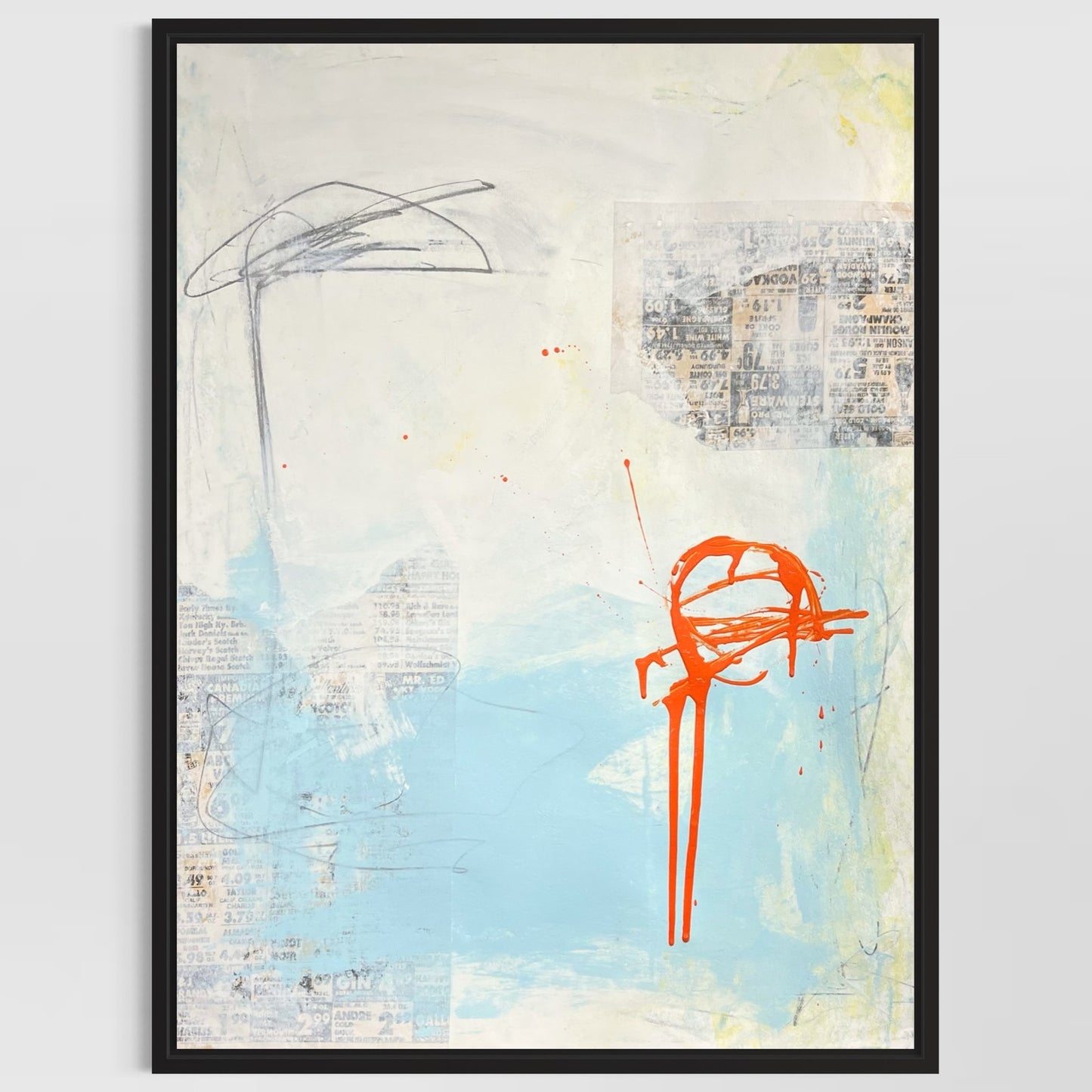Original Mixed Media Abstract Modern Art Painting 18x24 "Purser" Signed