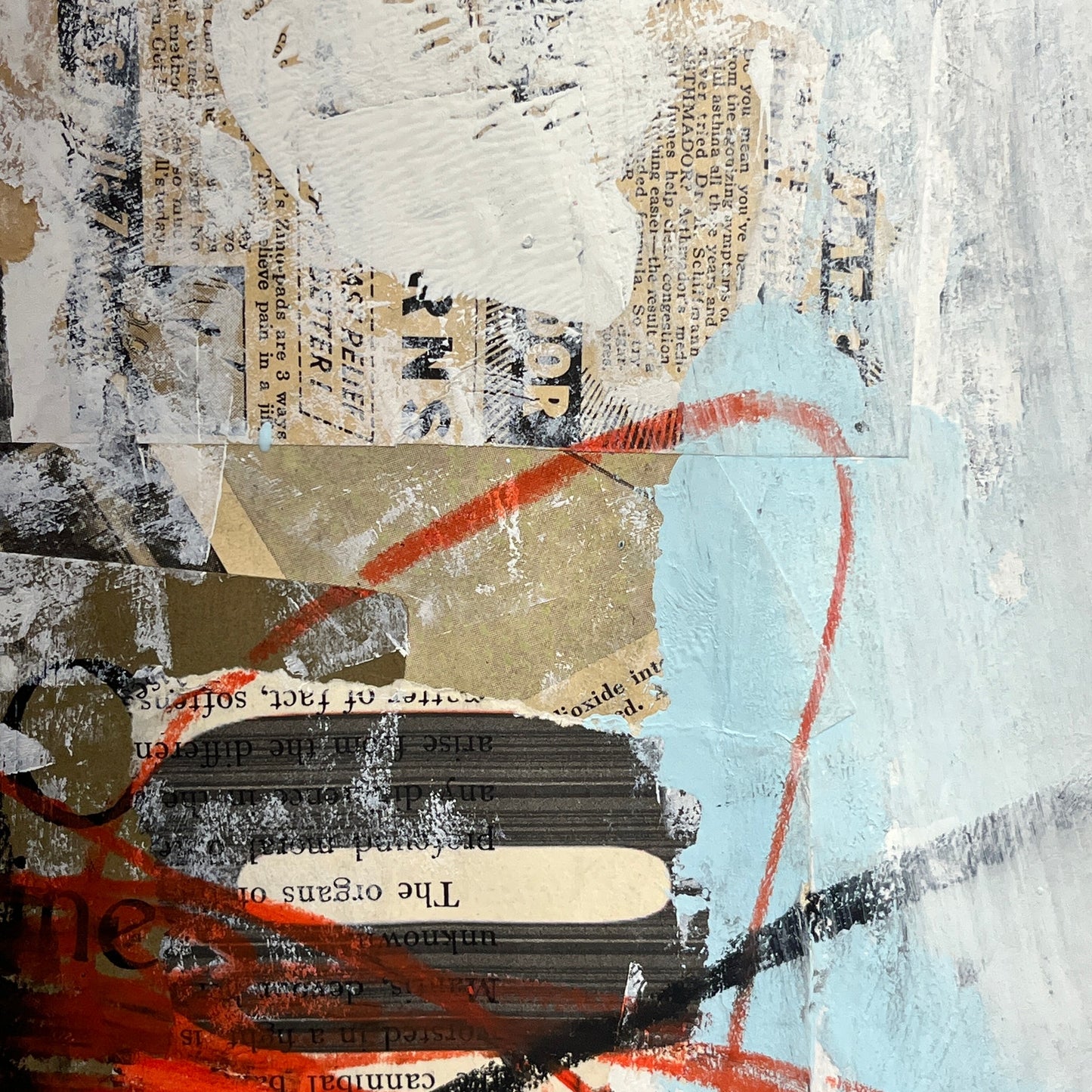 Original Mixed Media Abstract Modern Art Painting 18x24 "Affray" Signed