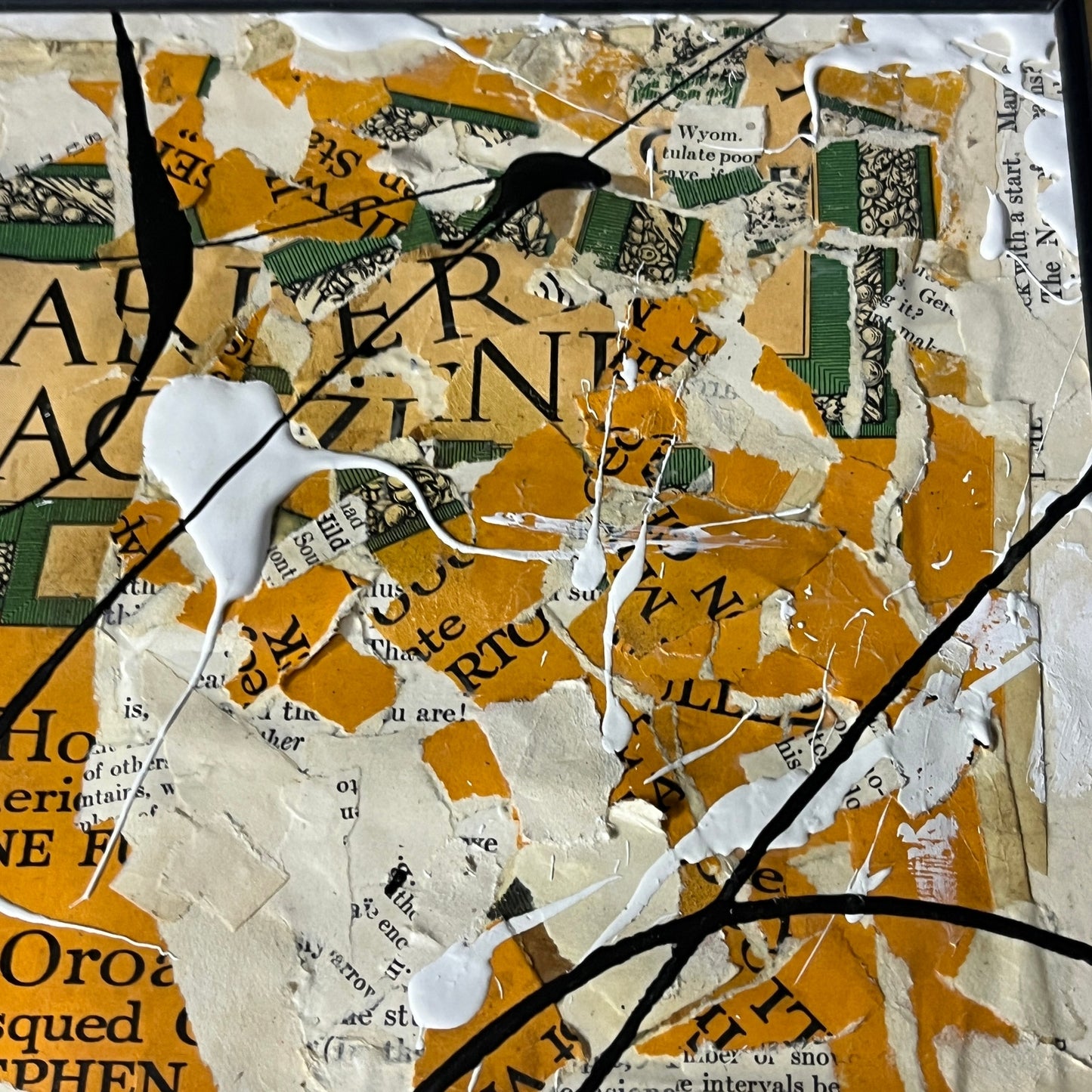 Original Framed Mixed Media Art Collage 10x12 "May 1923 Harper's Magazine"
