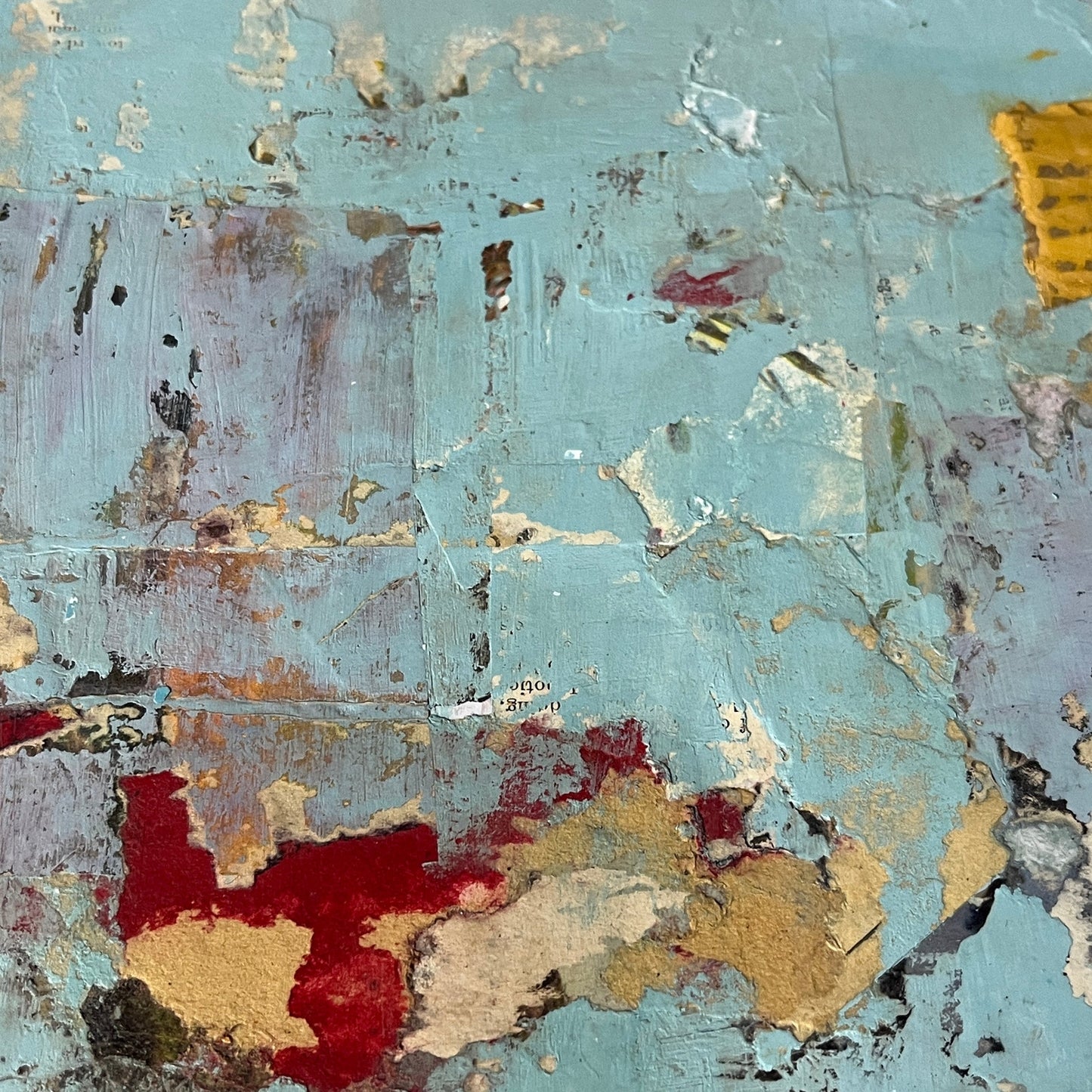 Original Mixed Media Abstract Art Collage Painting 11x14 "Externality"