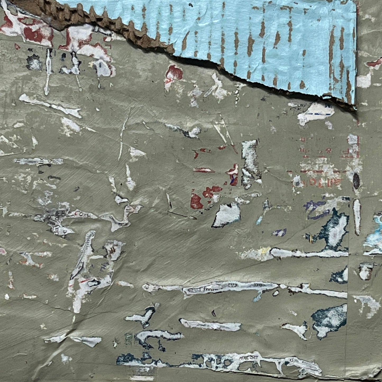 Original Framed Mixed Media Modern Art Collage Painting 12x18 "Archipelago"