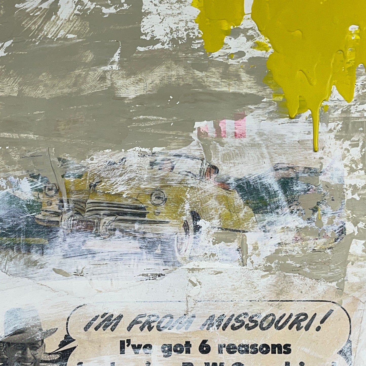 Original Mixed Media Modern Art Painting 18x24 "I'm From Missouri" Signed