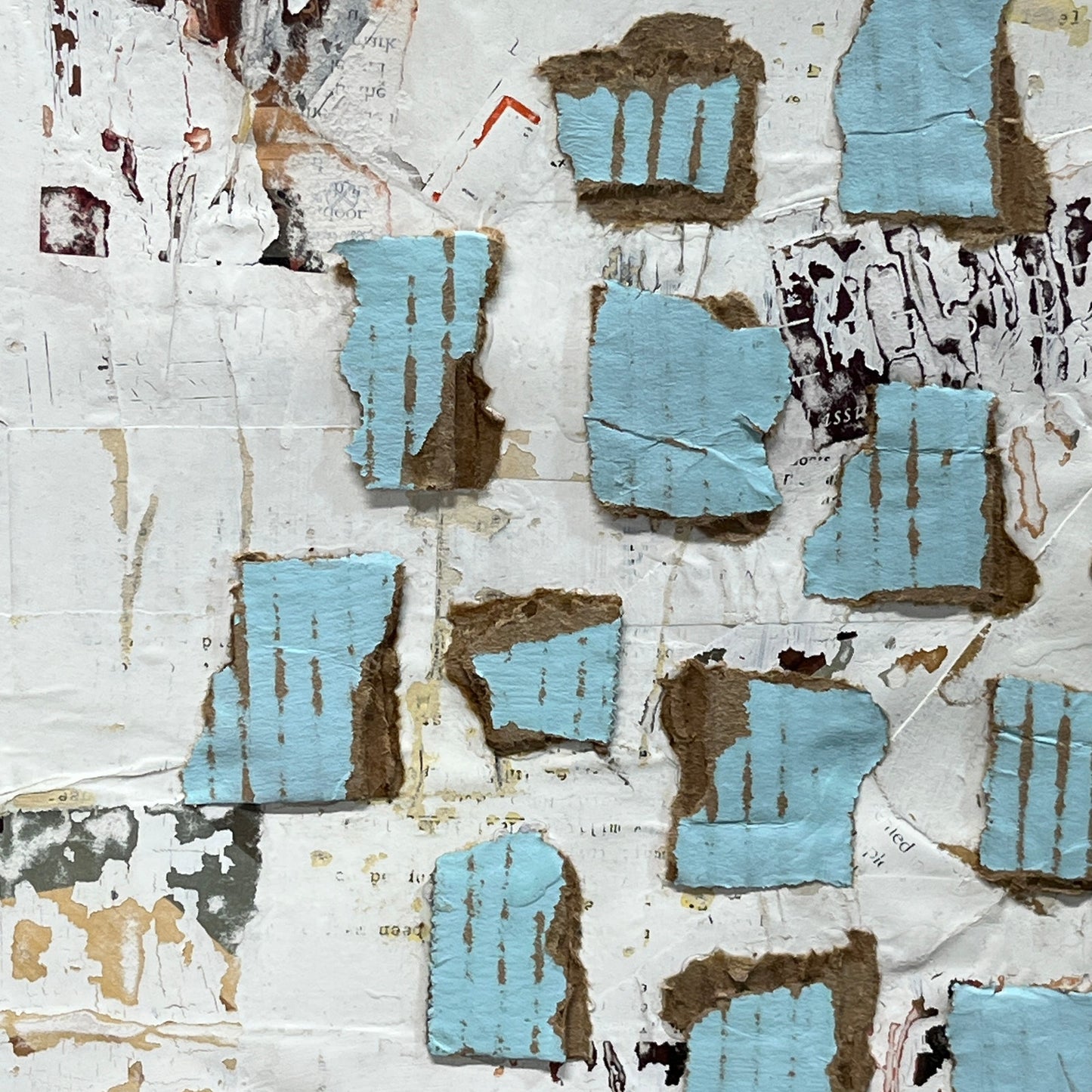 Original Framed Mixed Media Modern Art Collage Painting 12x18 "Matrix"