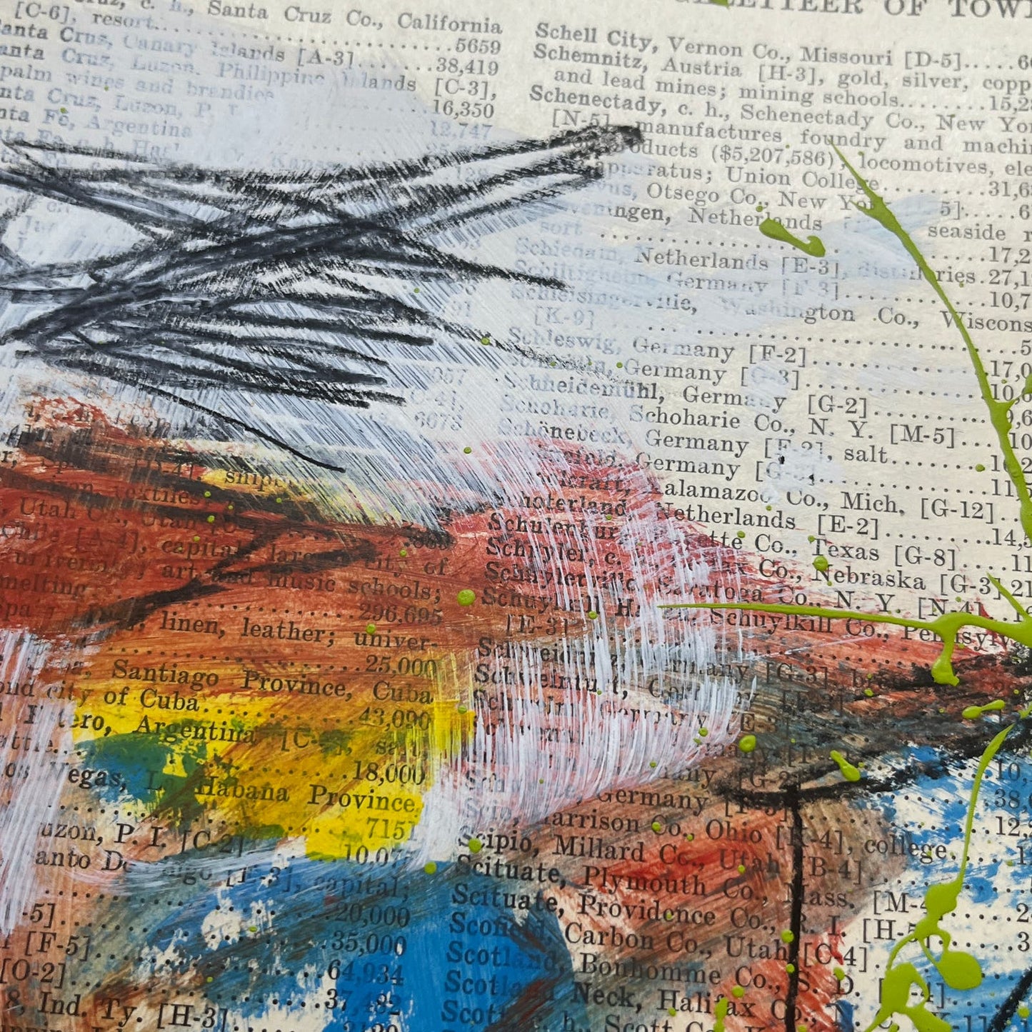 Original Mixed Media Abstract Art Painting 10x13.5” Wanderlust Series #26