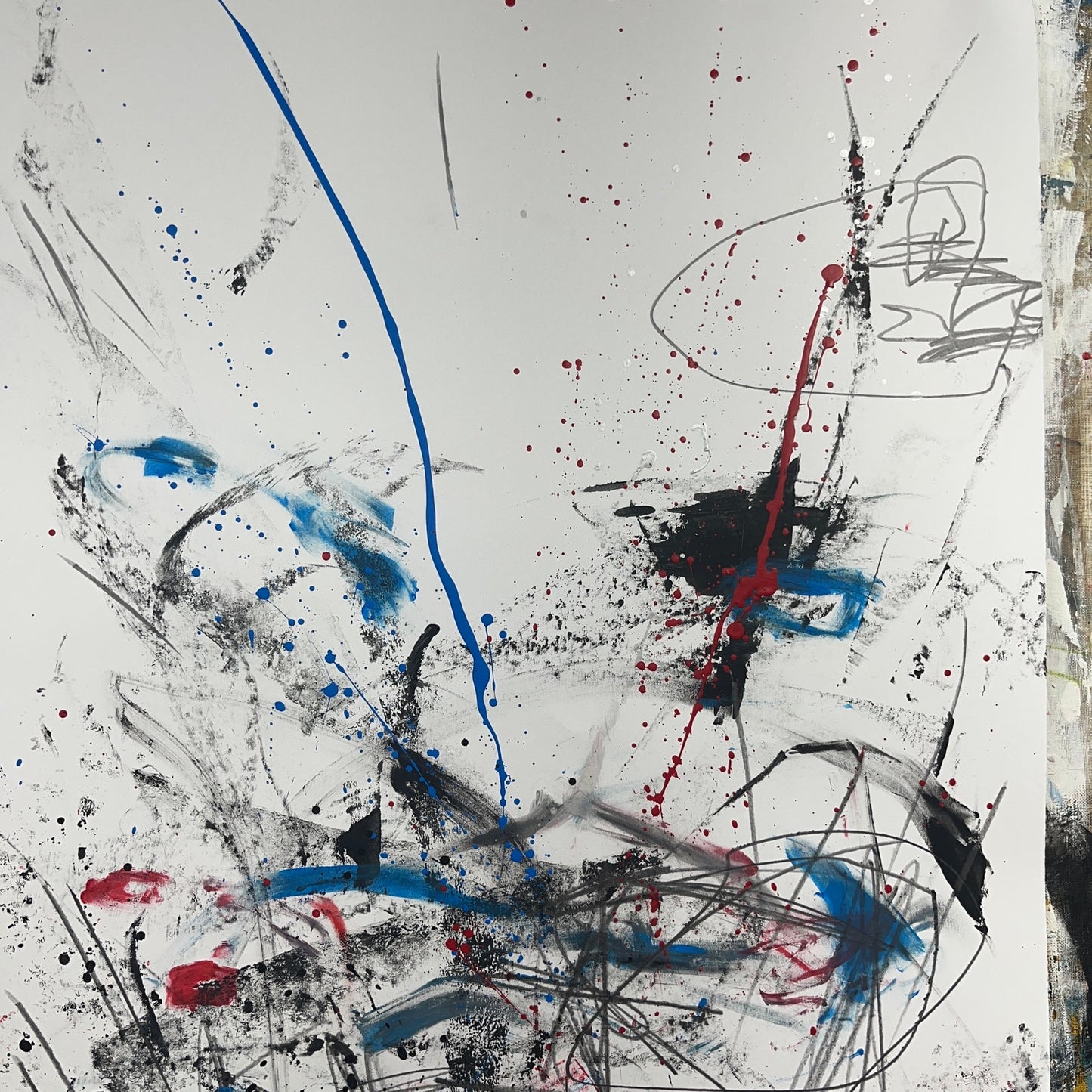 Original Mixed Media Abstract Modern Art Painting 18x24 "Assart" Signed