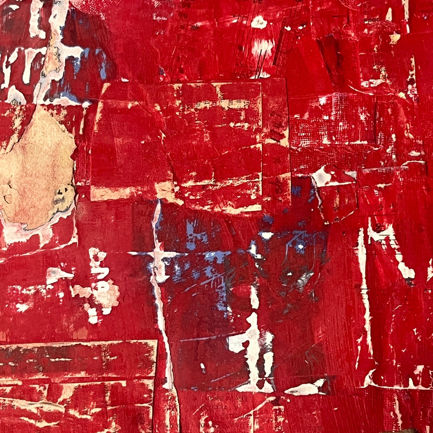 Original Mixed Media Abstract Art Collage Painting 11x14 "Pout"