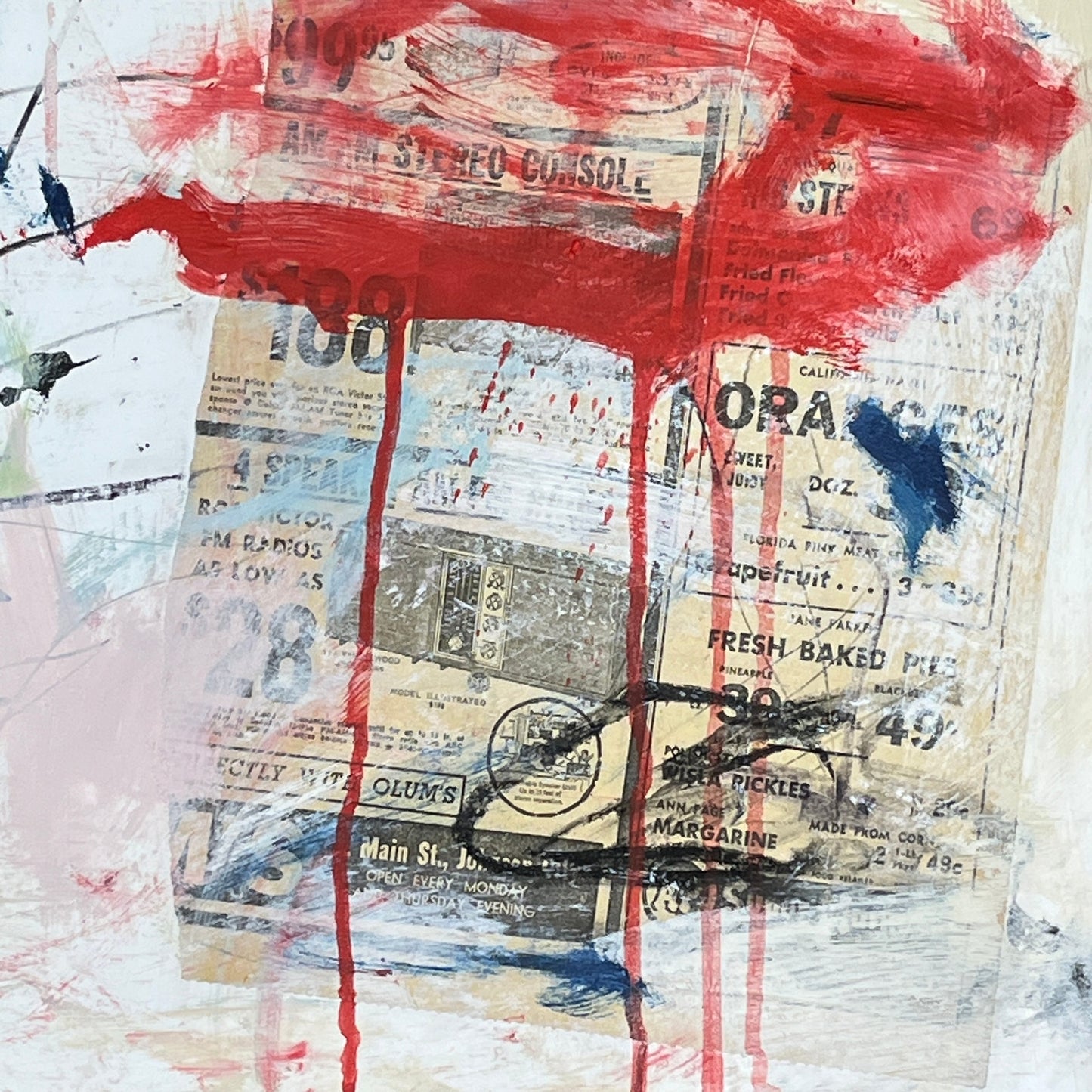 Original Mixed Media Abstract Modern Art Painting 18x24 “Fresh Baked Pies"