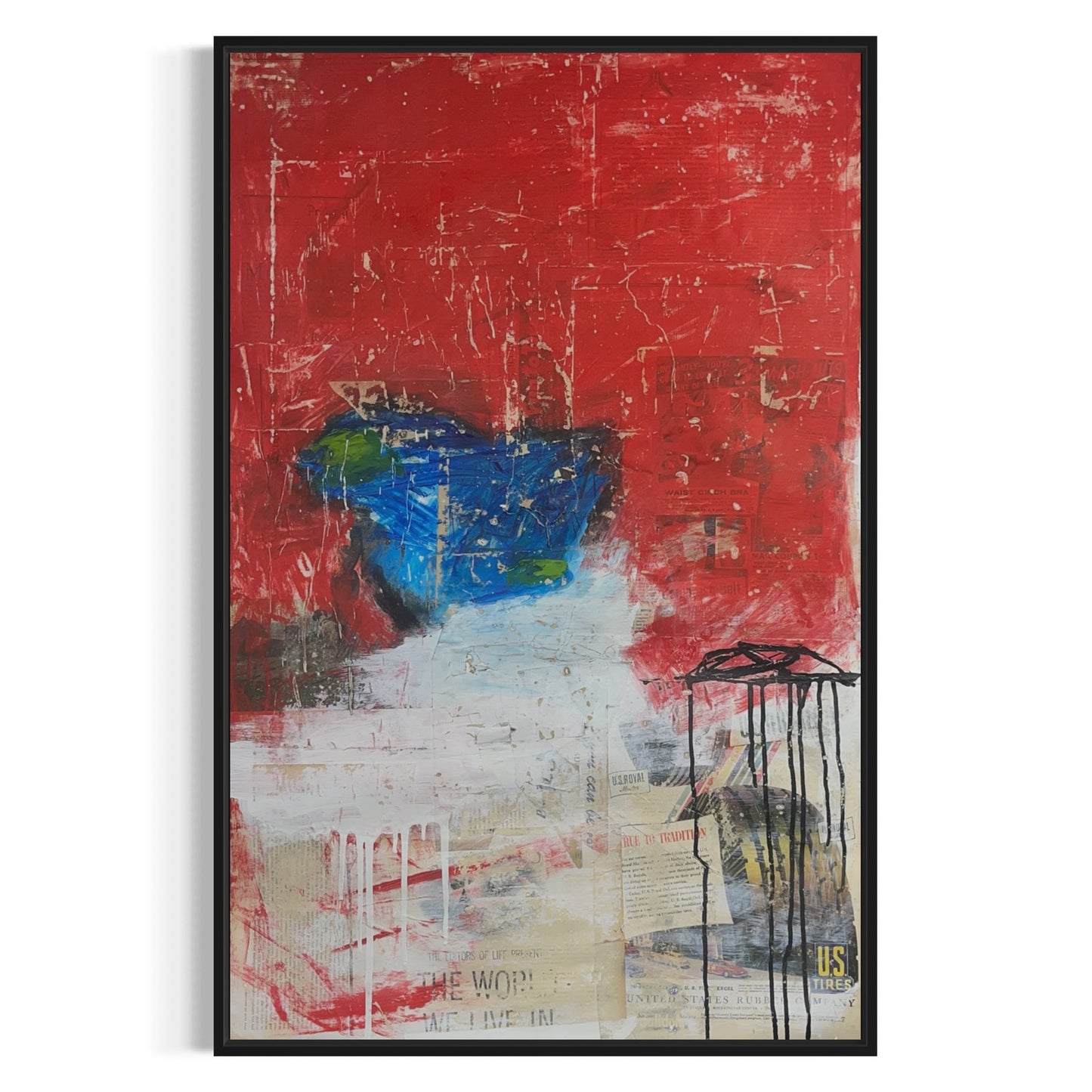 Original Mixed Media Abstract Modern Art Painting 24x36 "The World We Live In"
