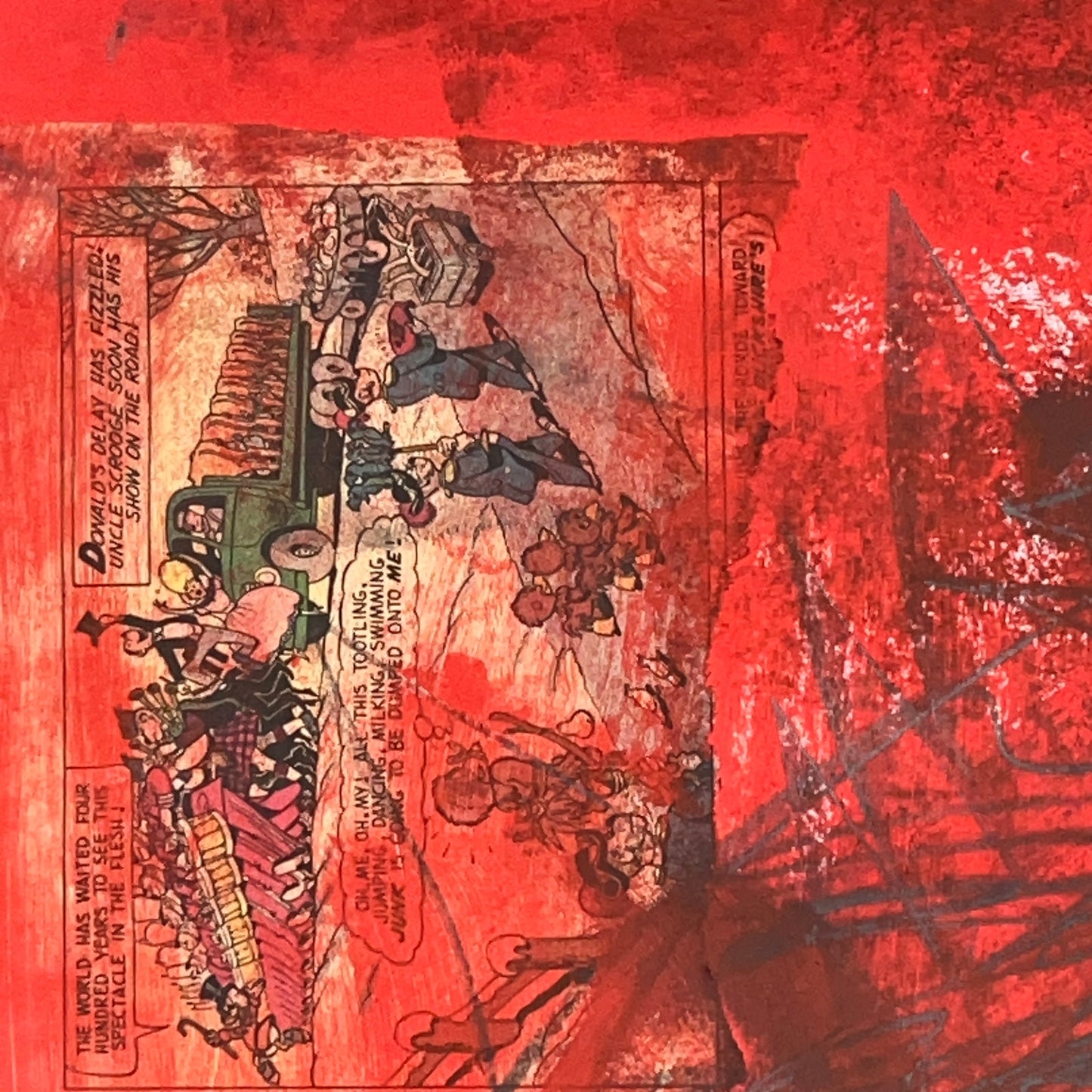 Original Mixed Media Abstract Modern Art Painting 24x36 "Fantassin" Signed
