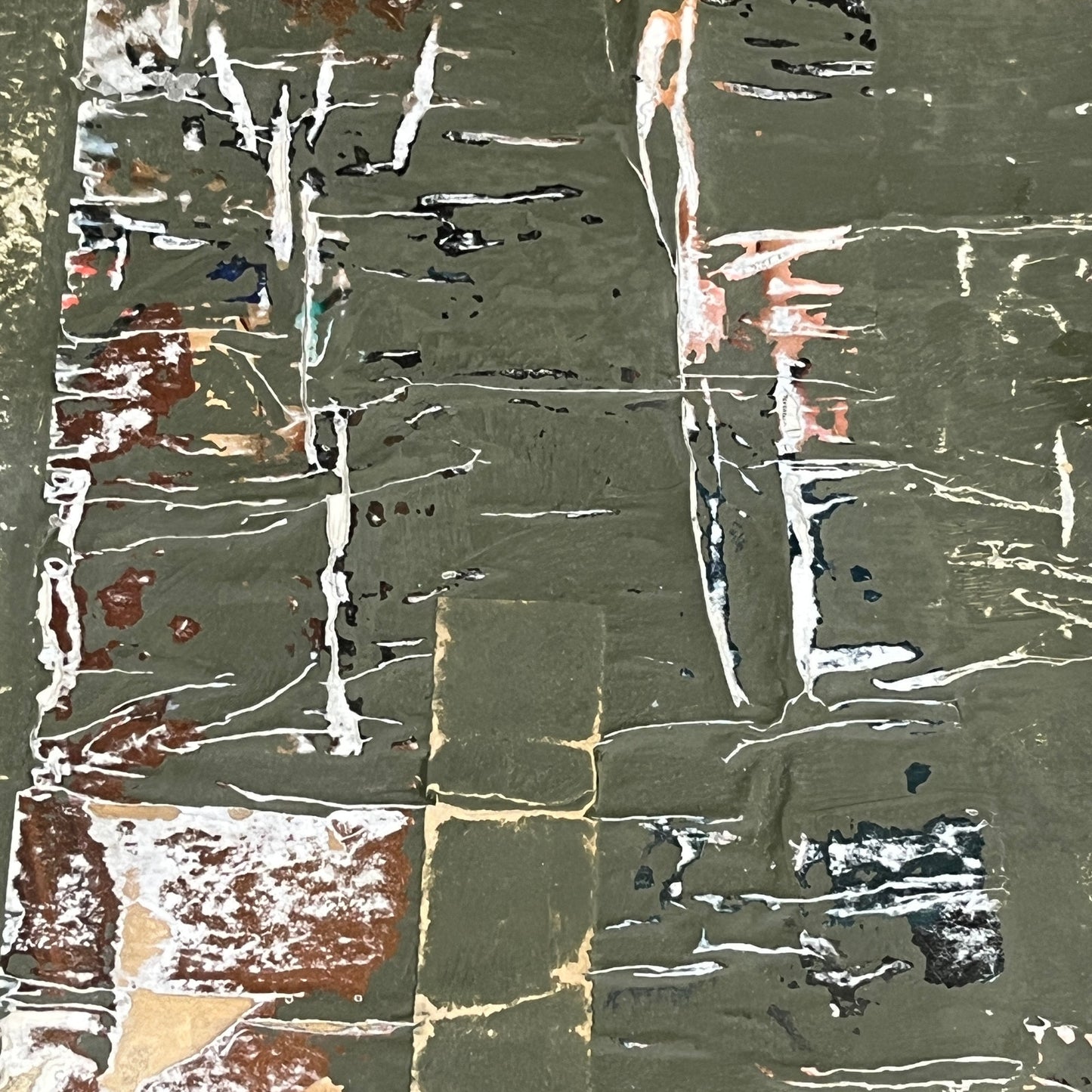 Original Framed Mixed Media Modern Art Collage Painting 12x18 "Luggage"