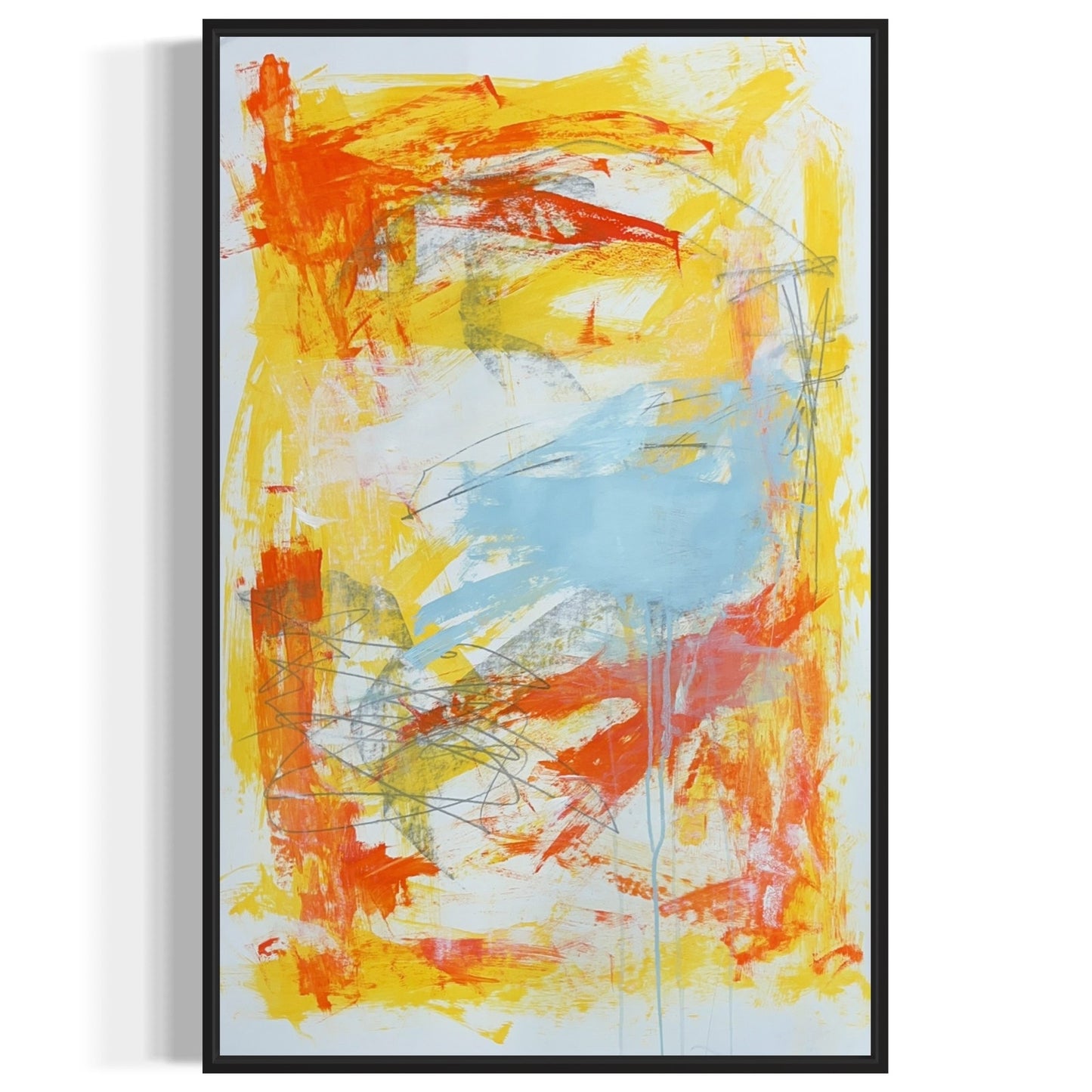 Original Mixed Media Abstract Modern Art Painting 24x36 "Aubade" Signed