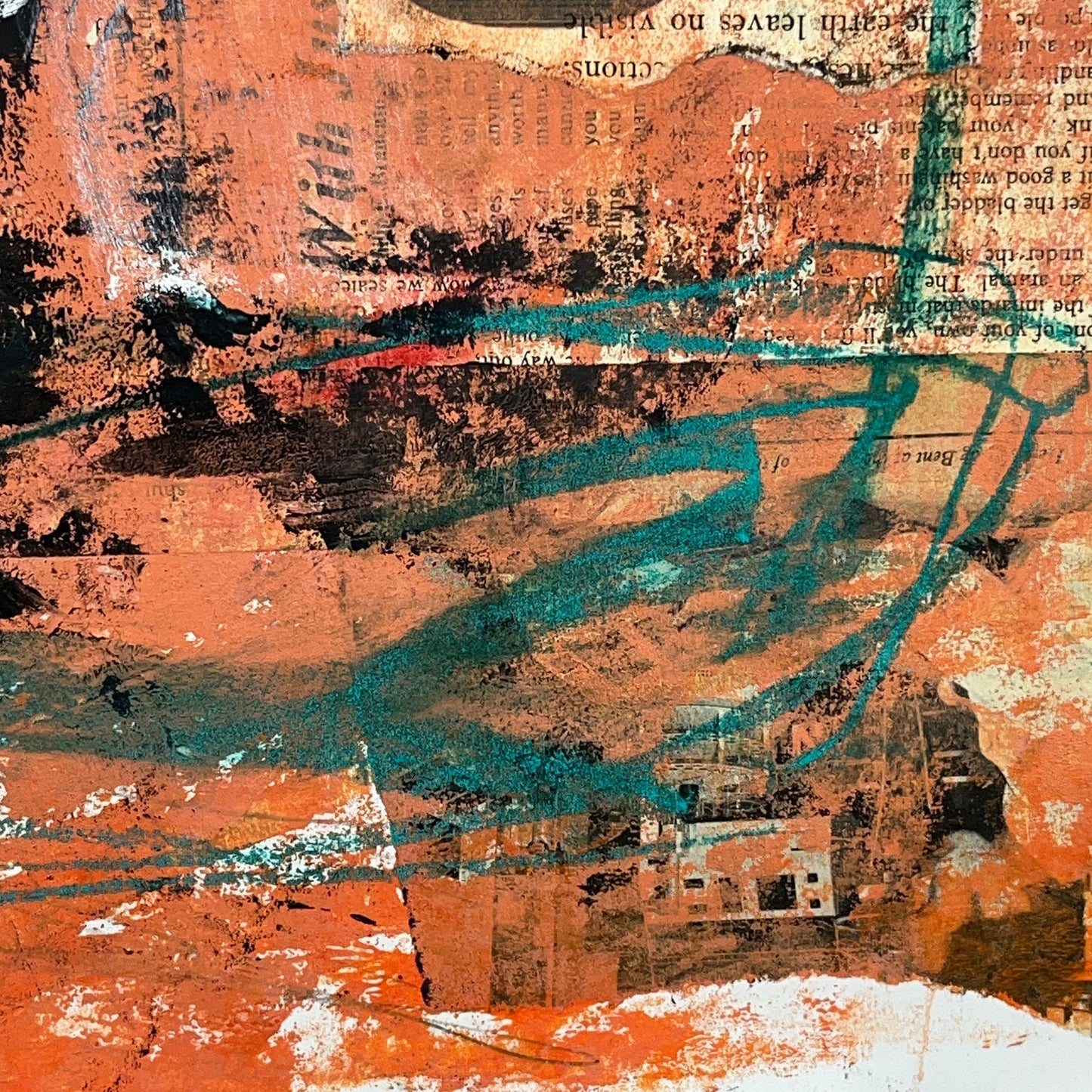 Original Mixed Media Abstract Modern Art Painting 18x24 "Diaskeuast" Signed