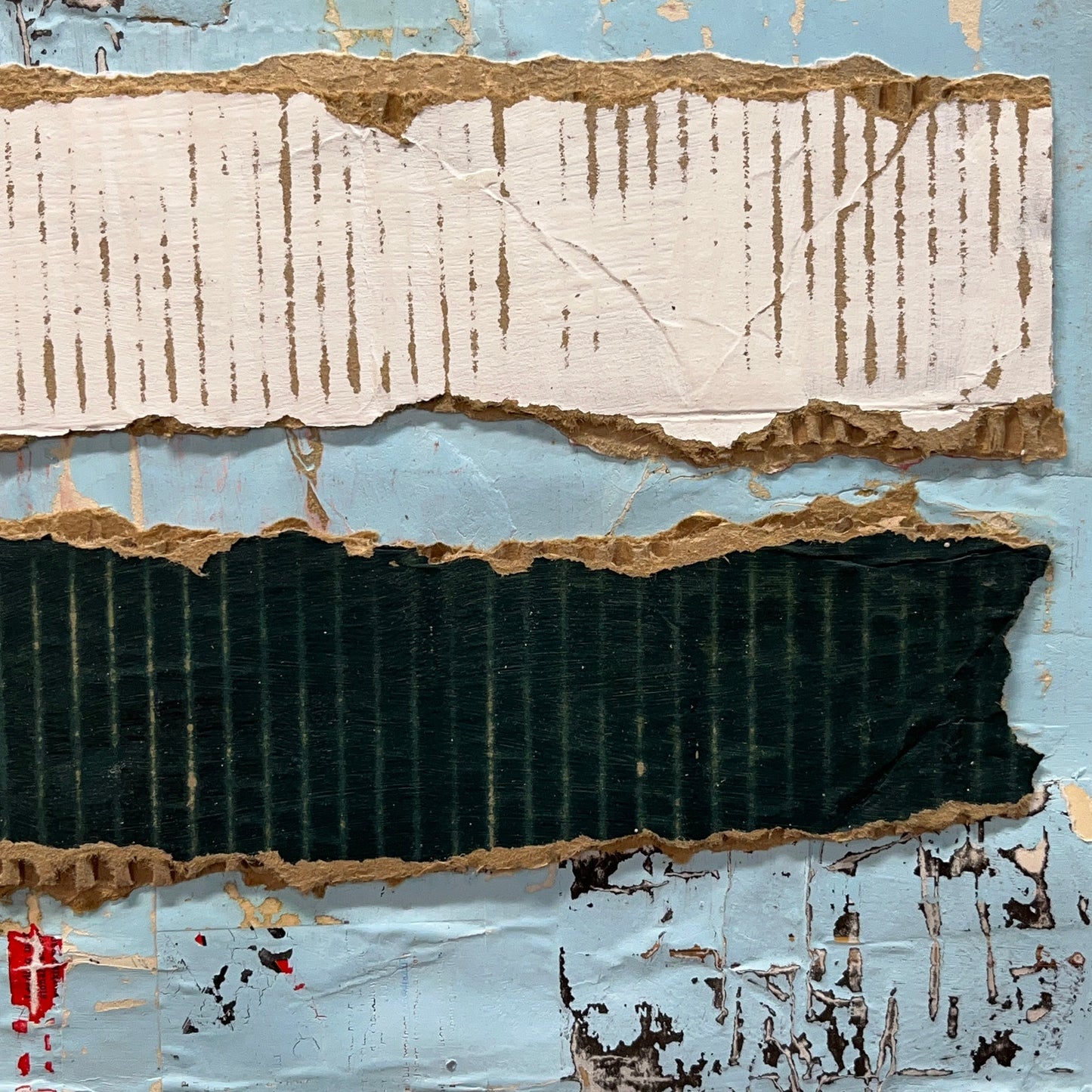 Original Framed Mixed Media Modern Art Collage Painting 12x18 "Locker"