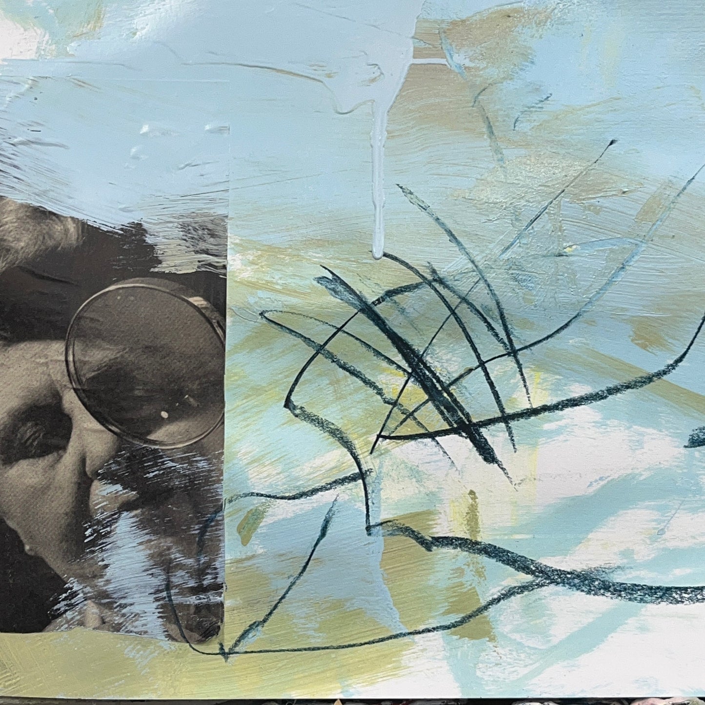 Original Mixed Media Abstract Modern Art Painting 24x36 "Baba" Signed