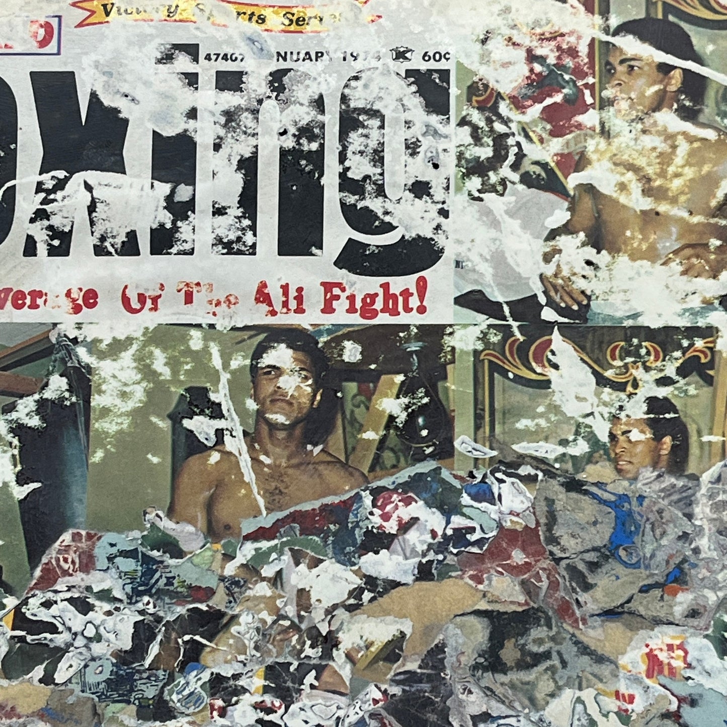 Original Mixed Media Art Collage 8x11 "1974 Ali Vs. Norton Boxing Magazine"