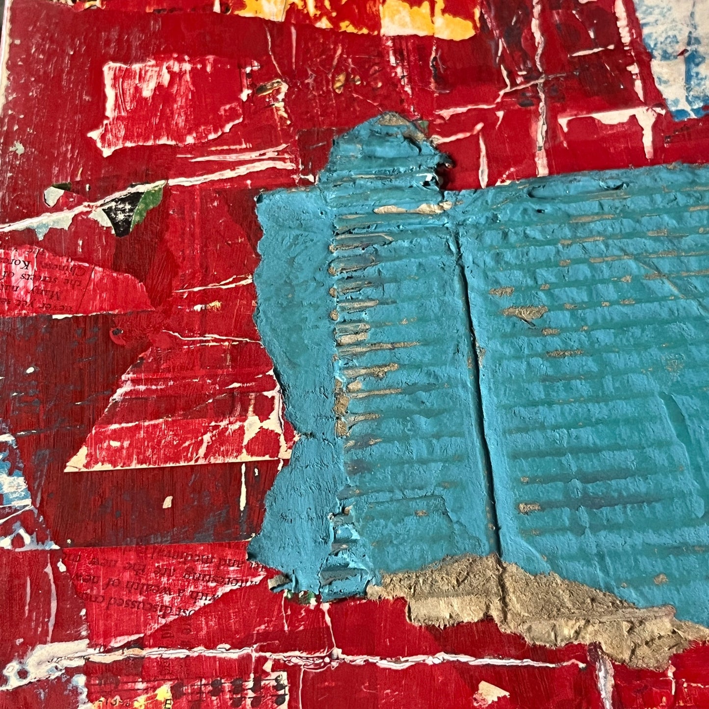 Original Mixed Media Abstract Art Collage Painting 11x14 "Wrinkle"
