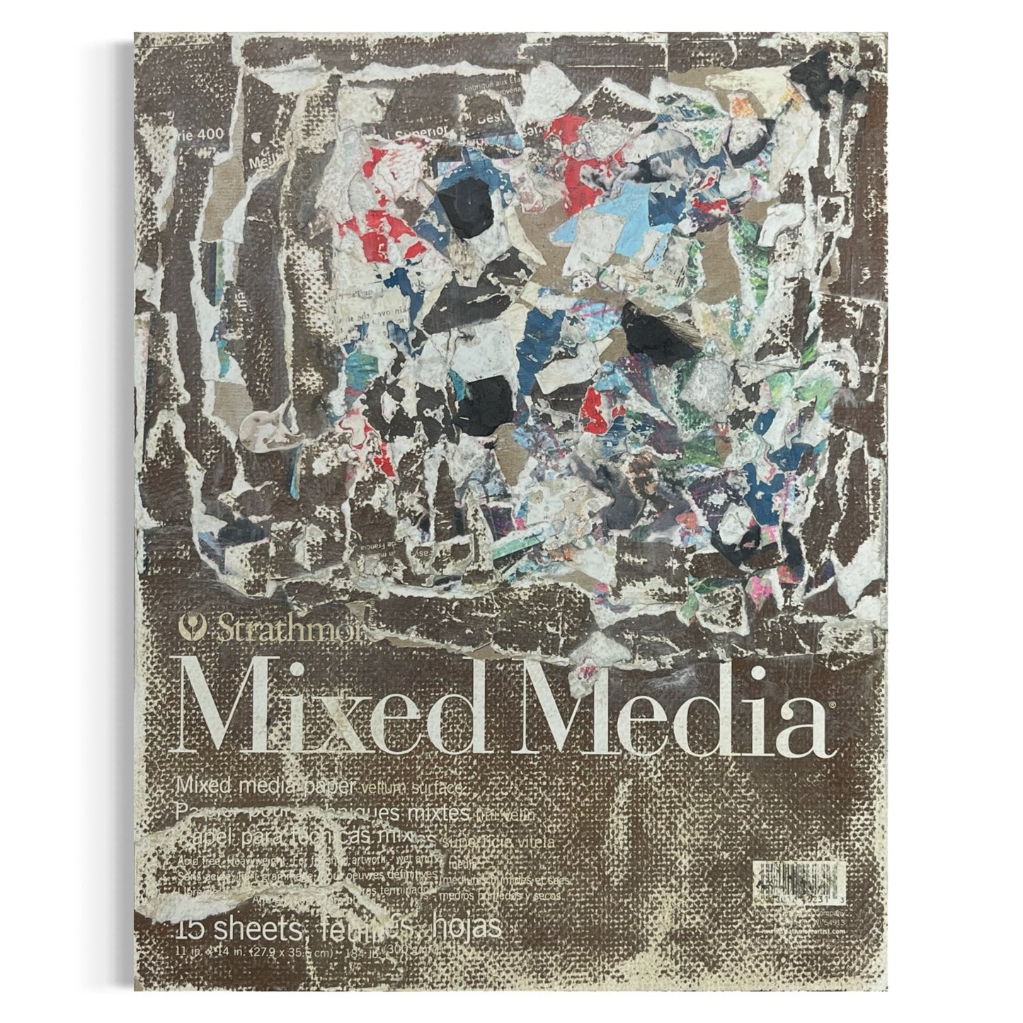 Original Mixed Media Abstract Art 11x14 "Strathmore Sketchbook Cover Collage"