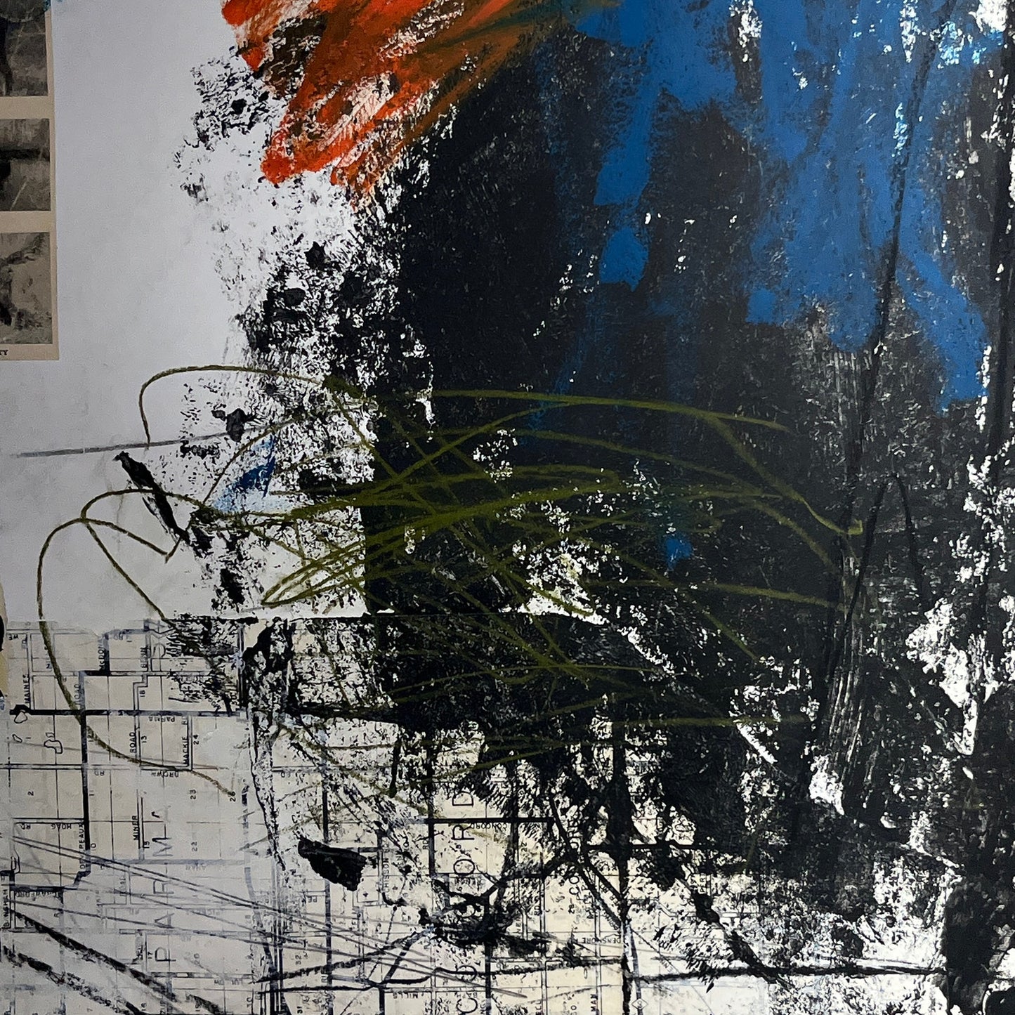 Original Mixed Media Abstract Modern Art Painting 18x24 "Spinney" Signed