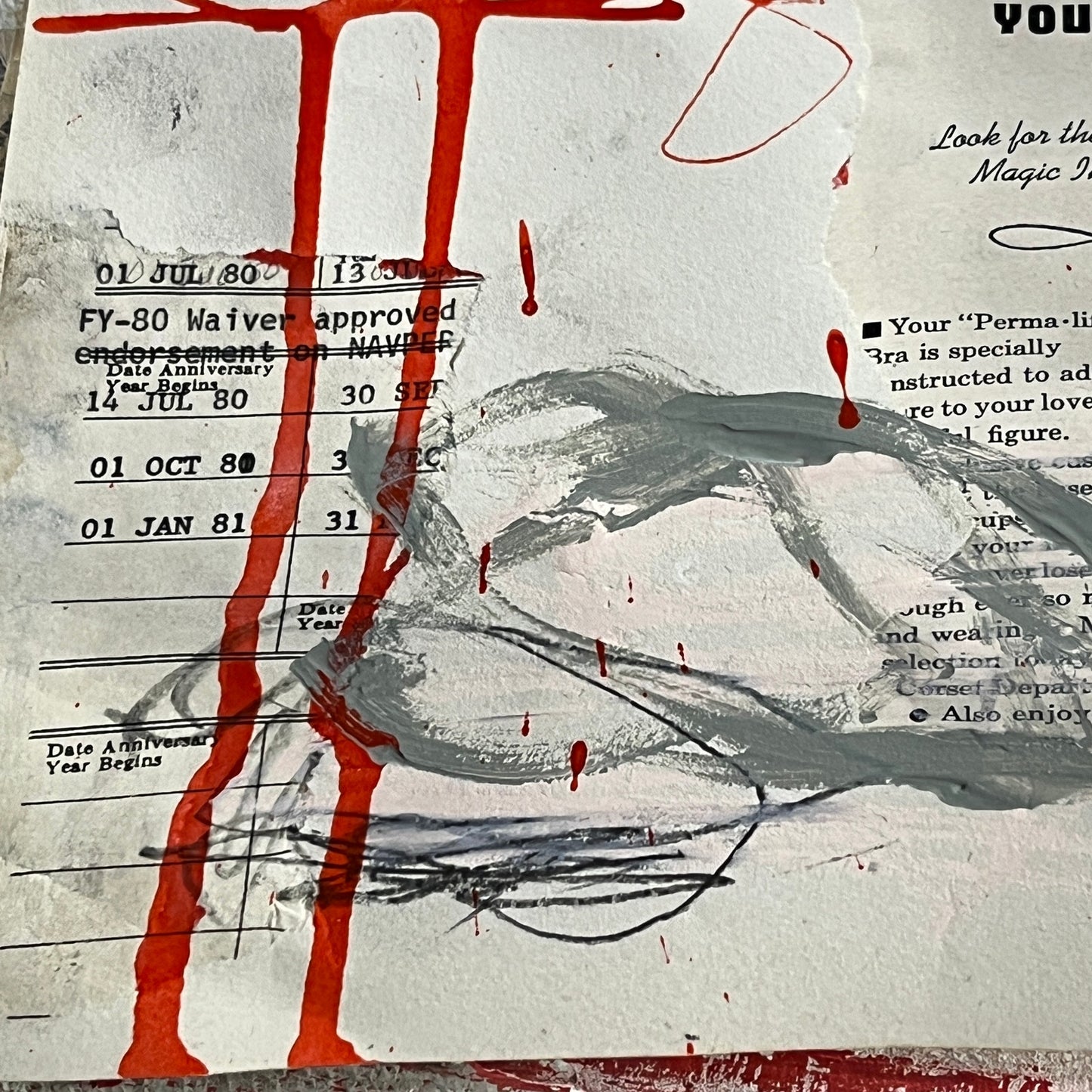 Original Mixed Media Abstract Art Collage 10x14 "The Lift"
