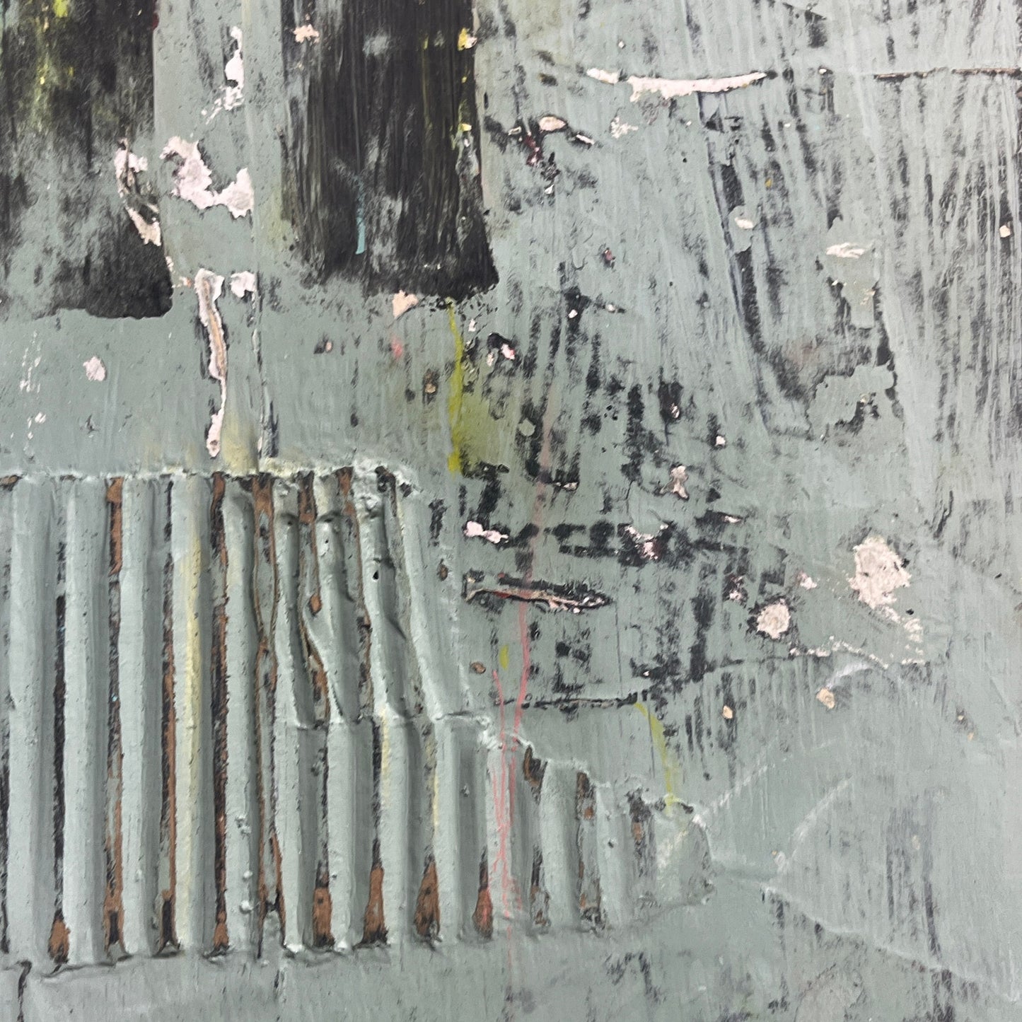 Original Grunge Minimalist Modern Art Collage Painting 8.5x11 "Heterography"
